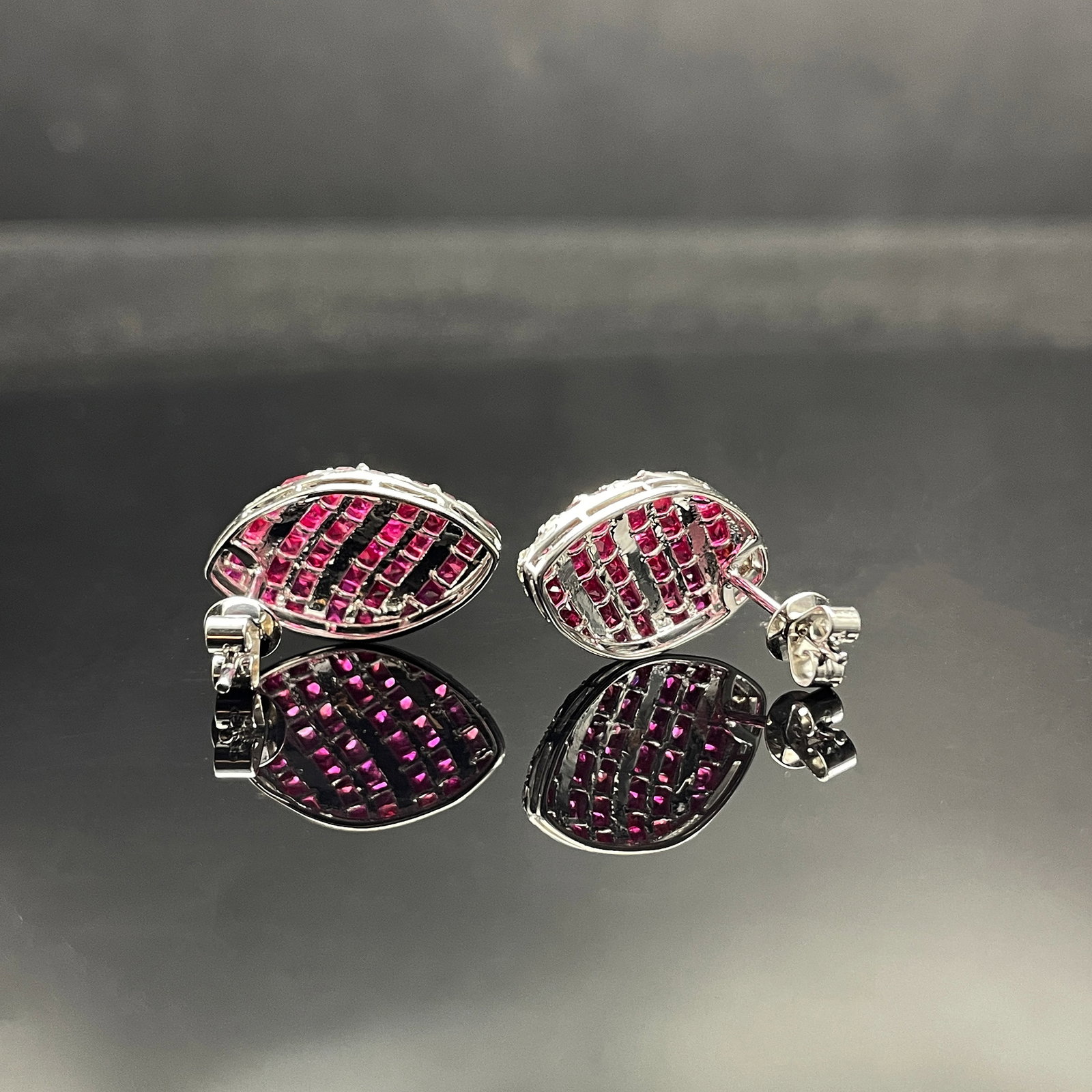 14k Gold 2.9 Ctw Natural Ruby & Diamond Earrings - 4