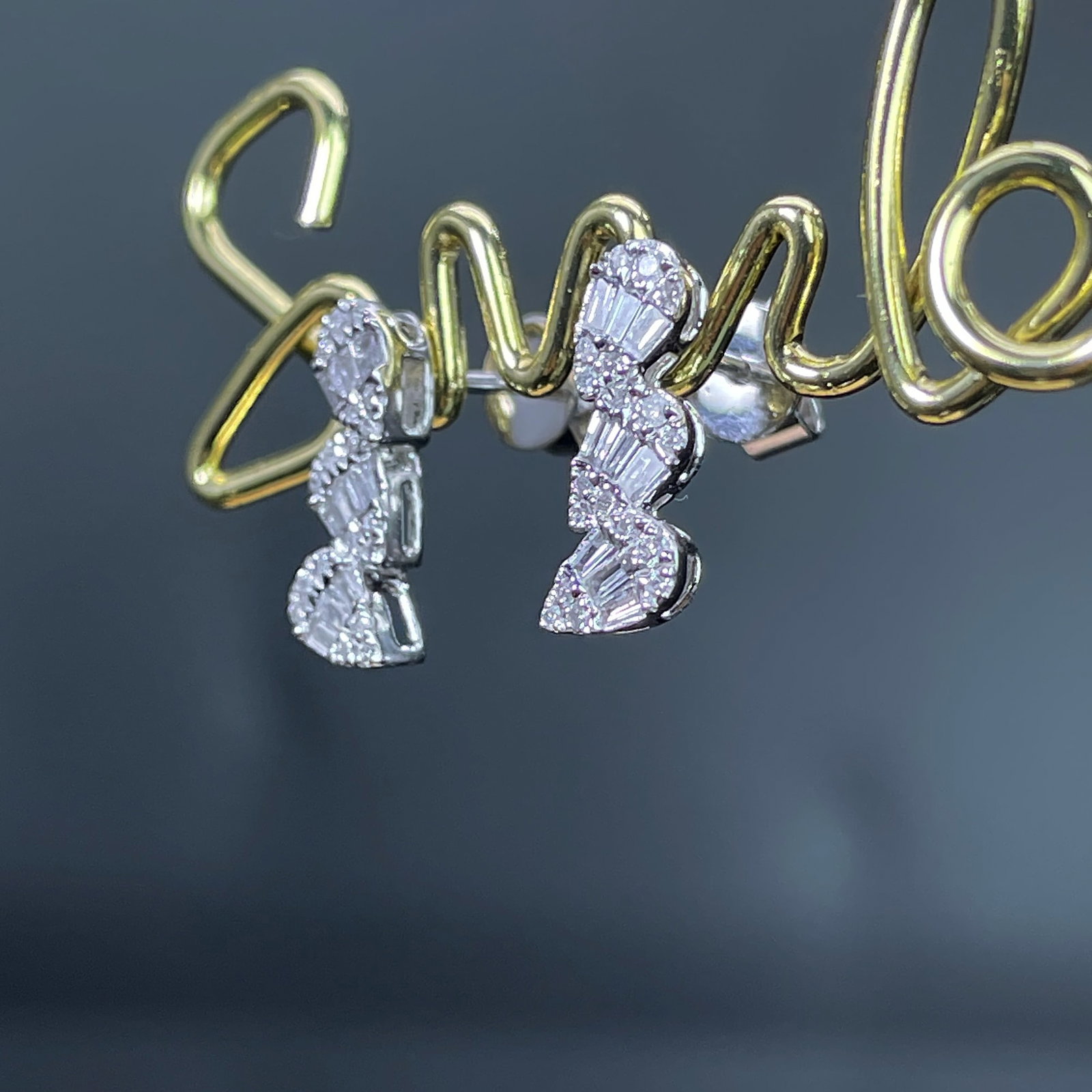 14k Gold 0.32 Ct Natural H Diamond Earrings - 2