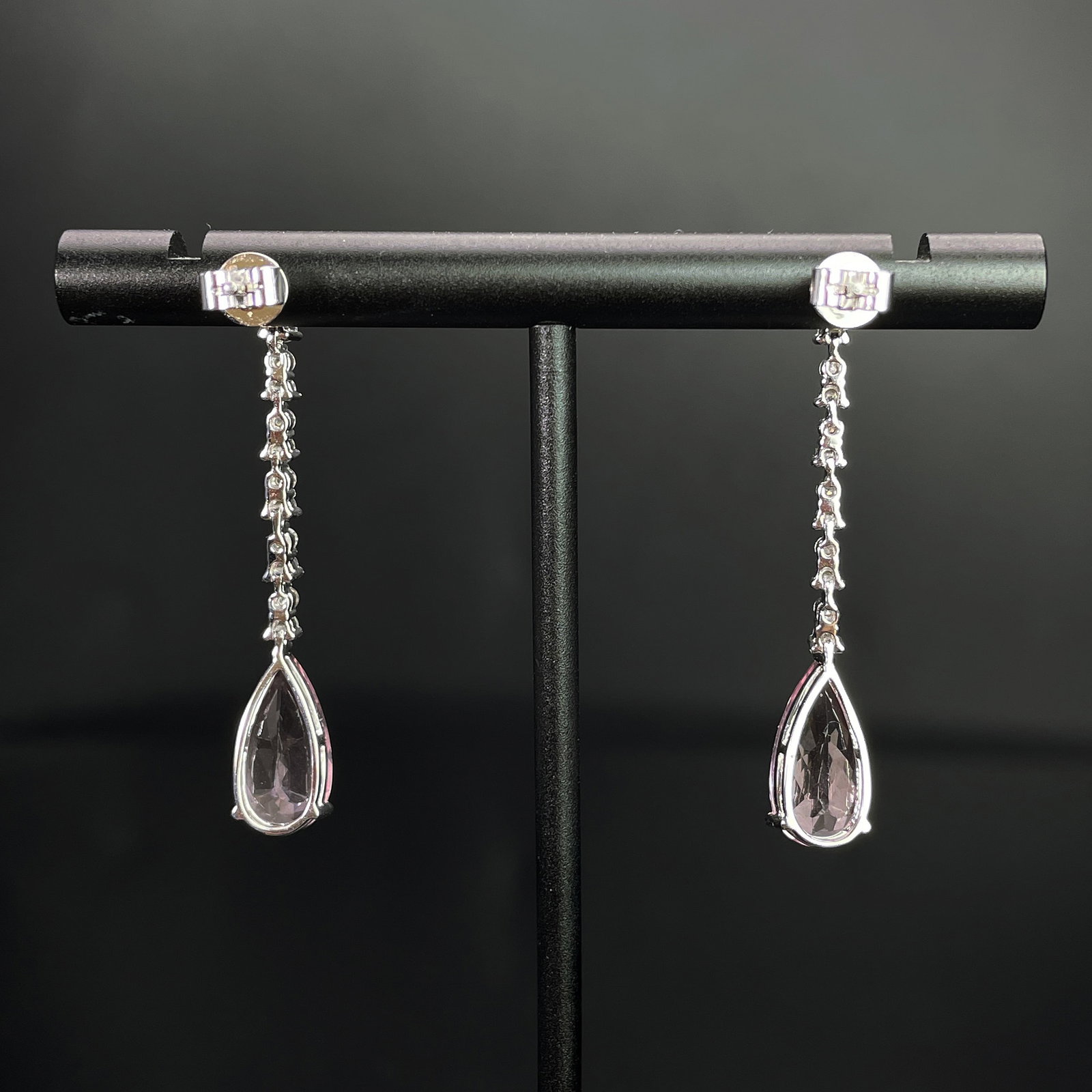 14k Gold 3.73 Ctw Natural Morganite & Diamond Earrings - 4