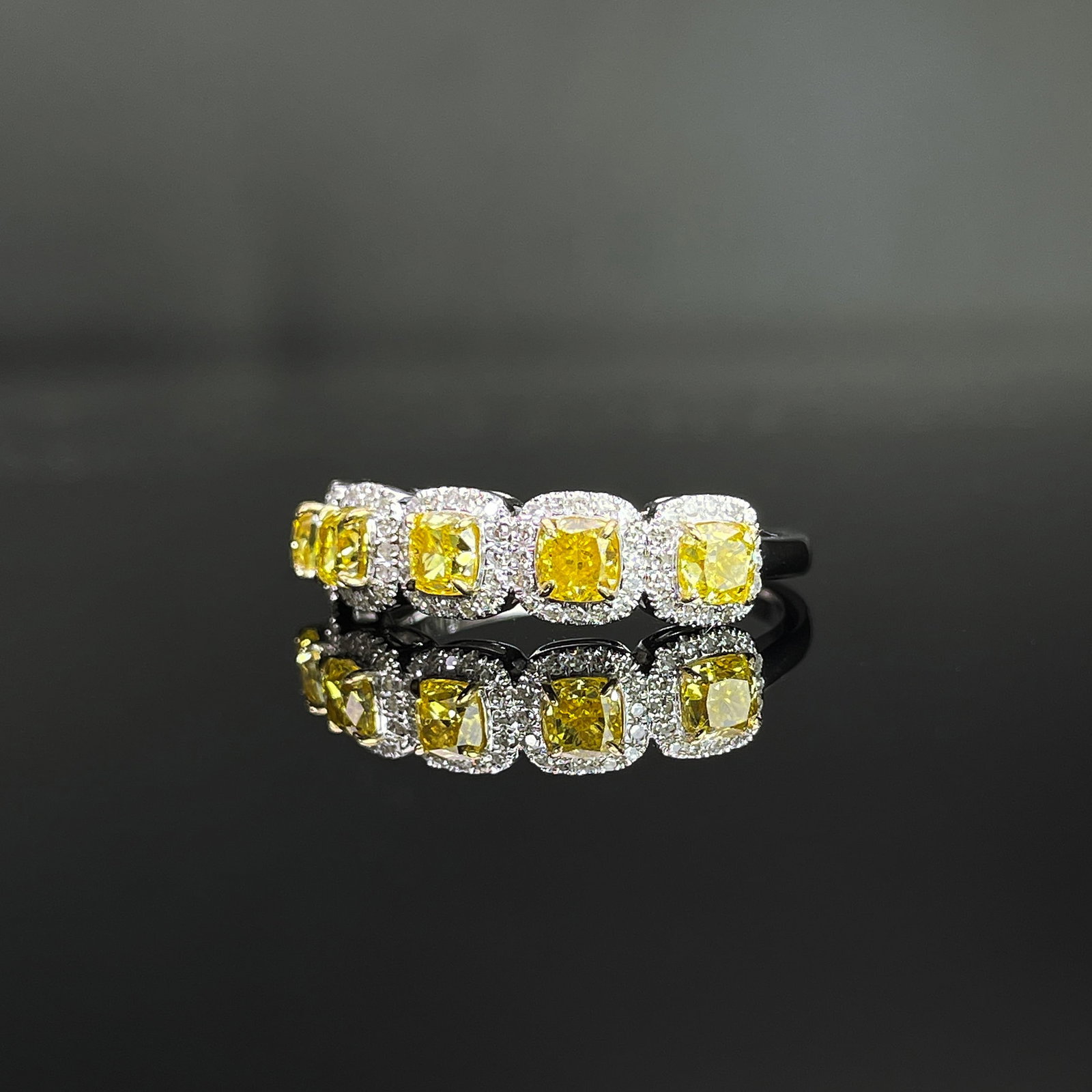 14k Gold 1.22 Ctw Natural Yellow Diamond & Diamond Ring - 2