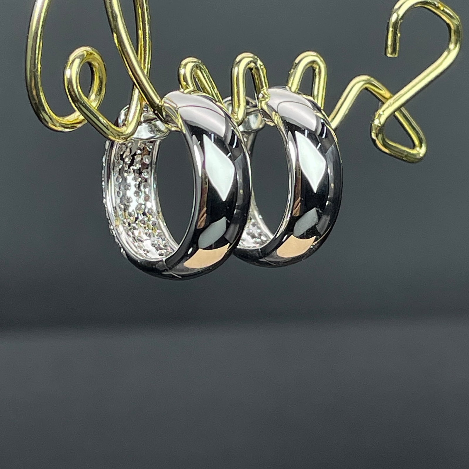14k Gold 0.86 Ct Natural H Diamond Earrings - 4