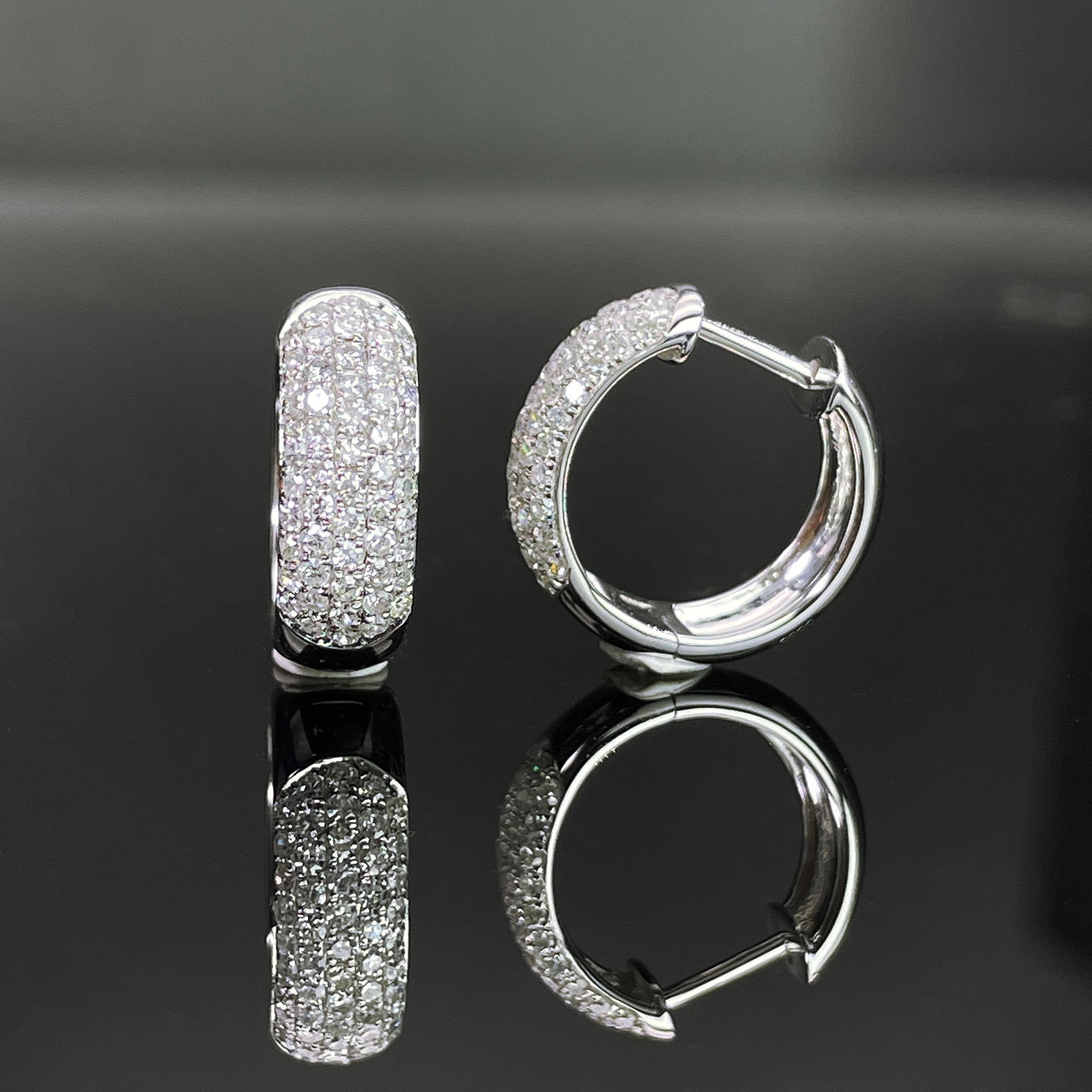 14k Gold 0.86 Ct Natural H Diamond Earrings - 5