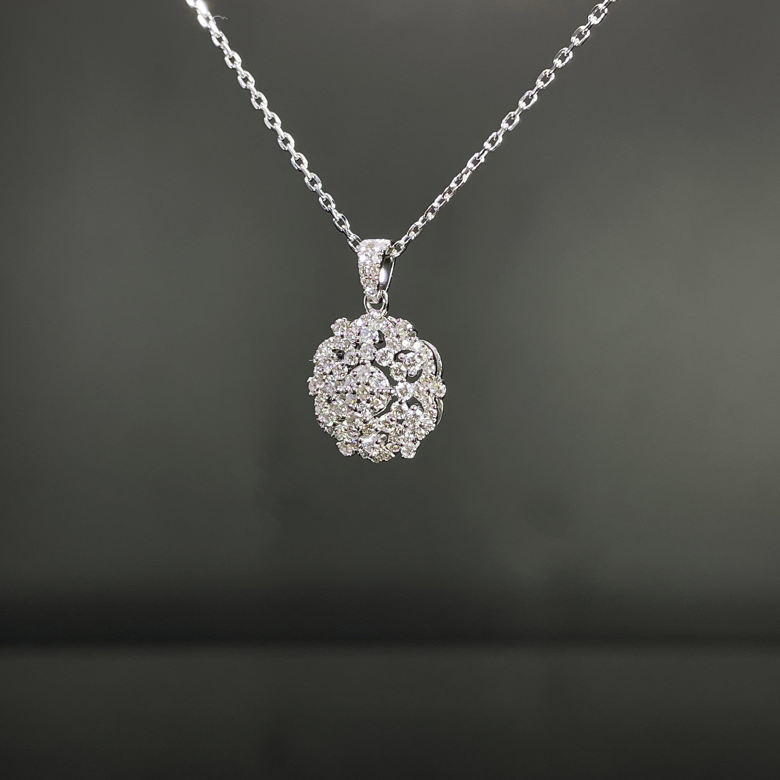 14k Gold 0.62 Ct Natural H Diamond Necklace - 2