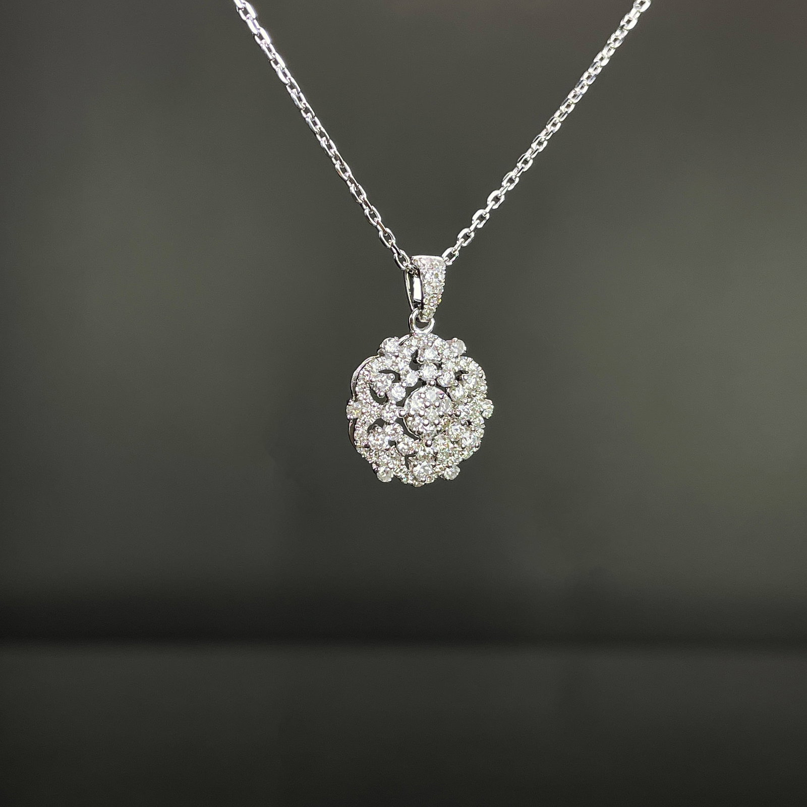 14k Gold 0.62 Ct Natural H Diamond Necklace - 3