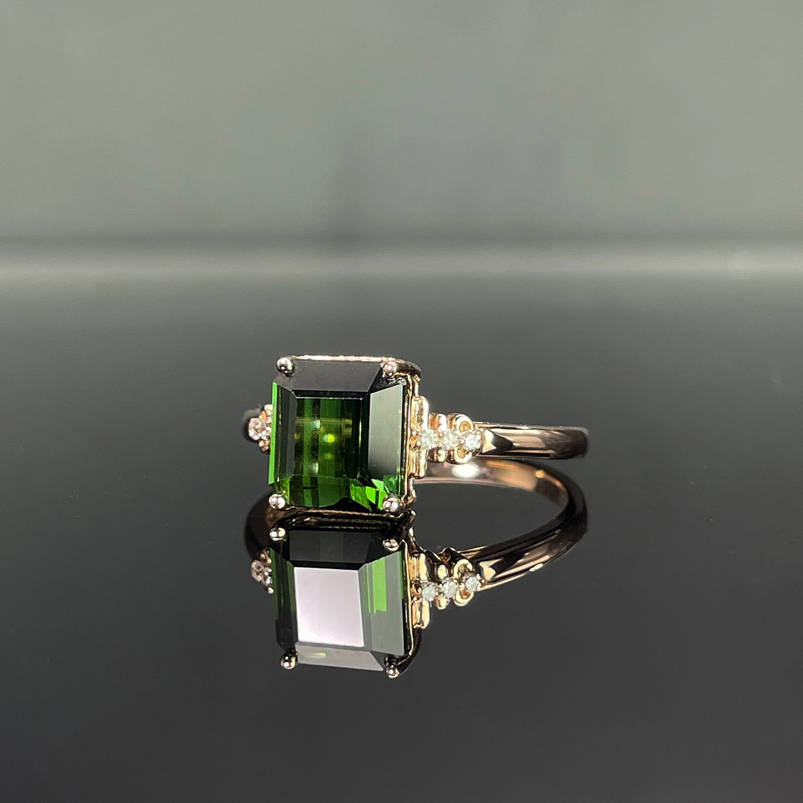 14k Gold 2.12 Ctw Natural Tourmaline & Diamond Ring - 2