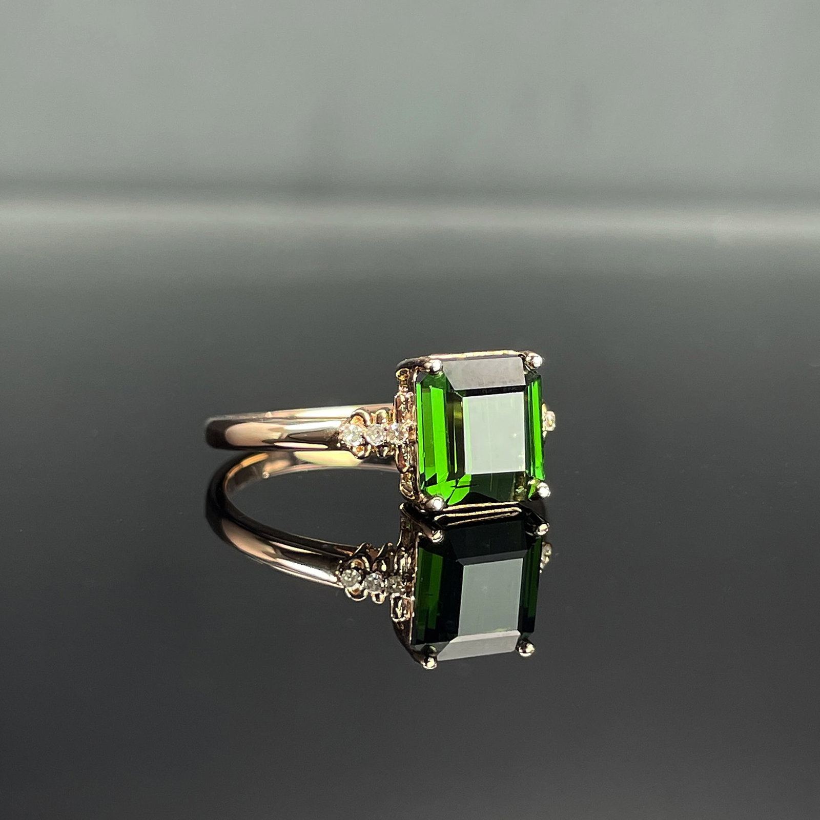 14k Gold 2.12 Ctw Natural Tourmaline & Diamond Ring - 3
