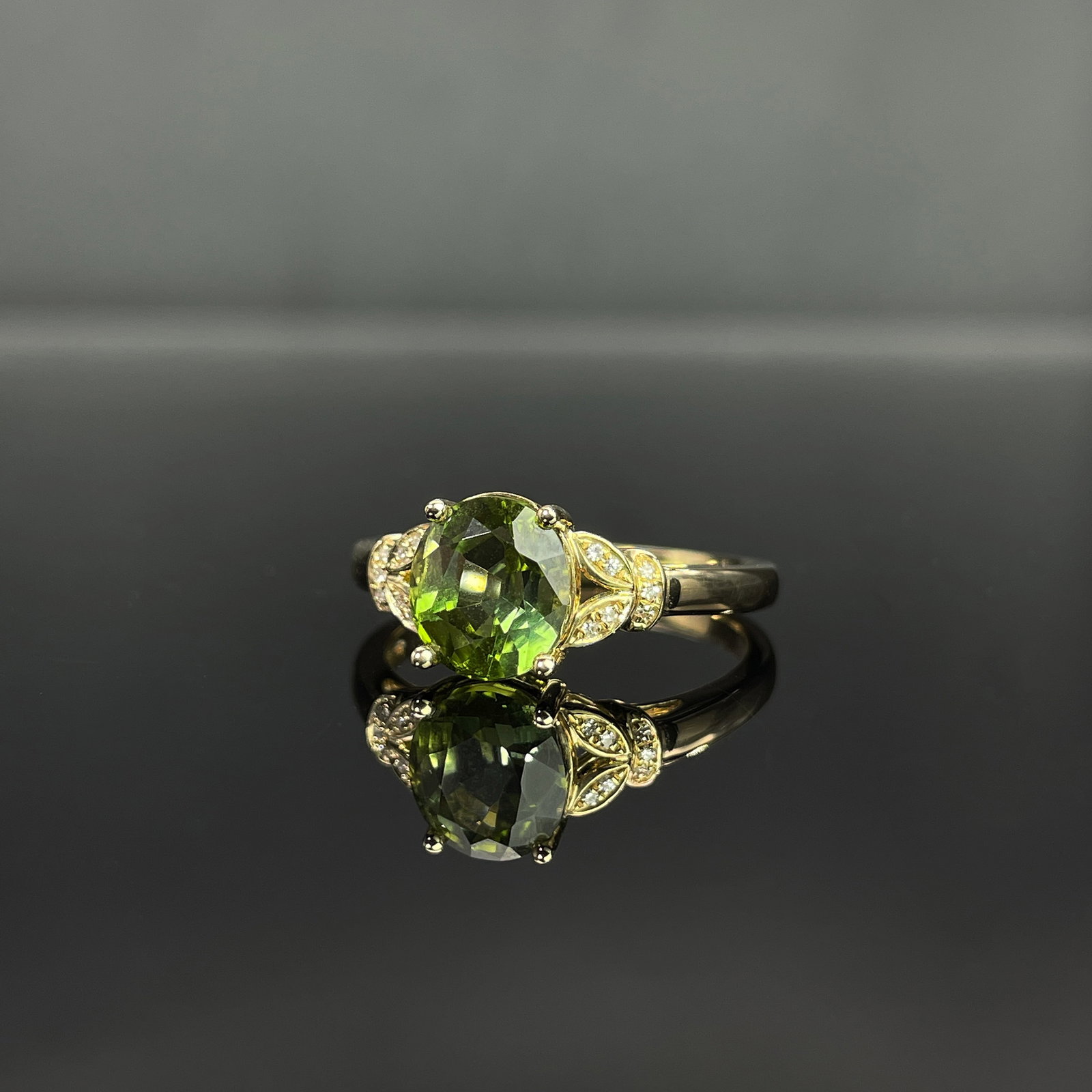 14k Gold 2.10 Ctw Natural Tourmaline & Diamond Ring - 2