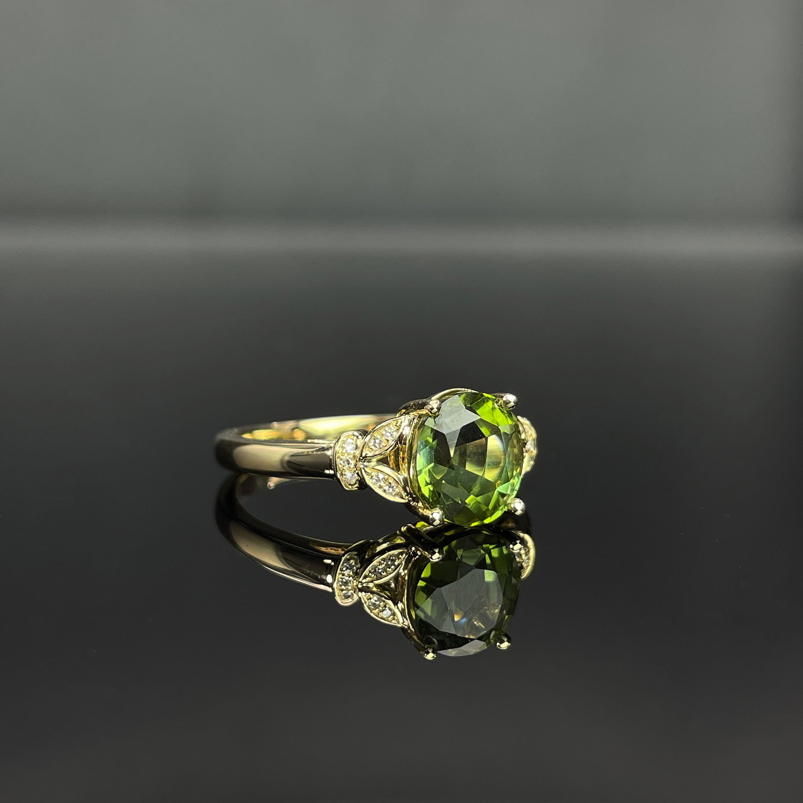 14k Gold 2.10 Ctw Natural Tourmaline & Diamond Ring - 3