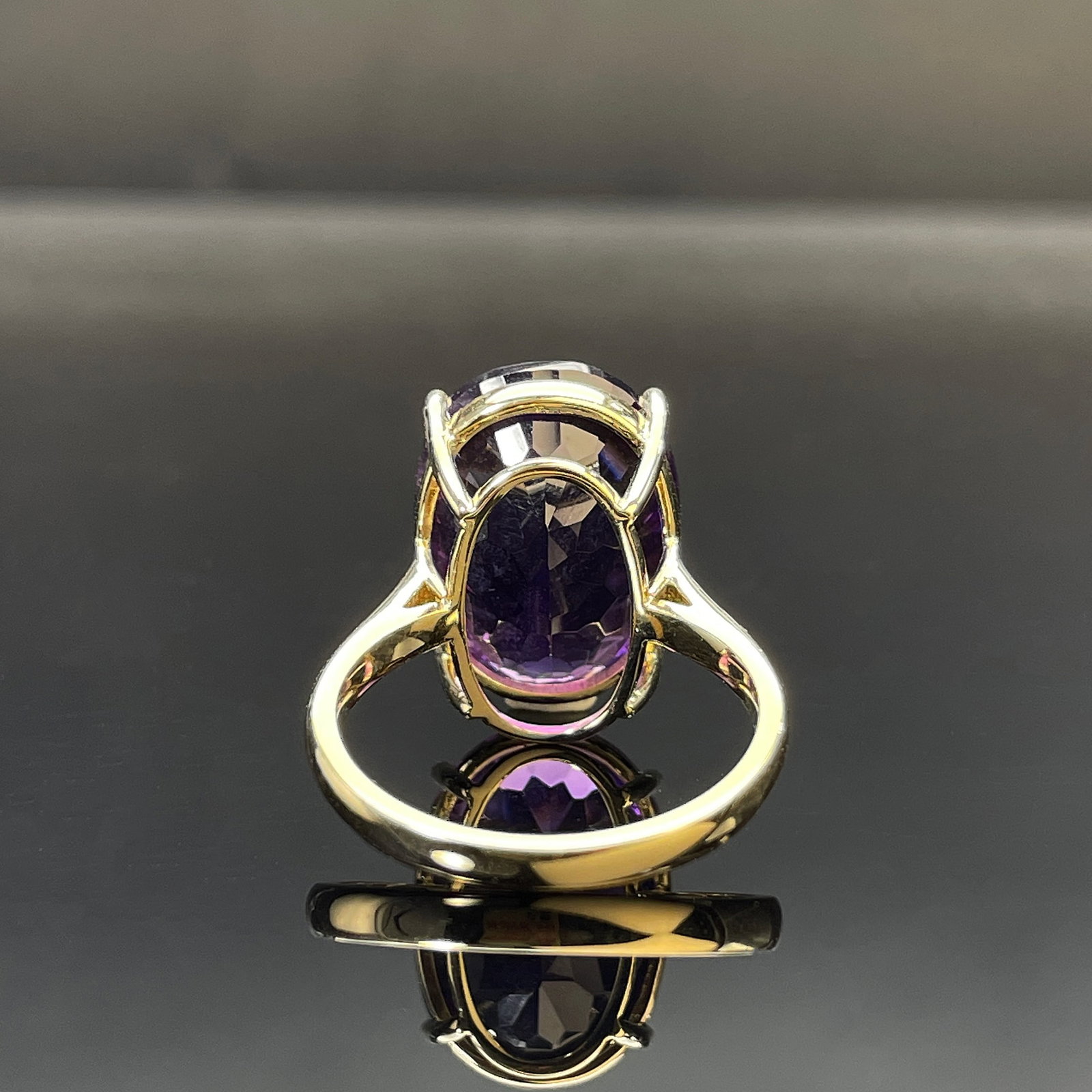 14k Gold 12.43 Ctw Natural Amethyst & Diamond Ring - 4