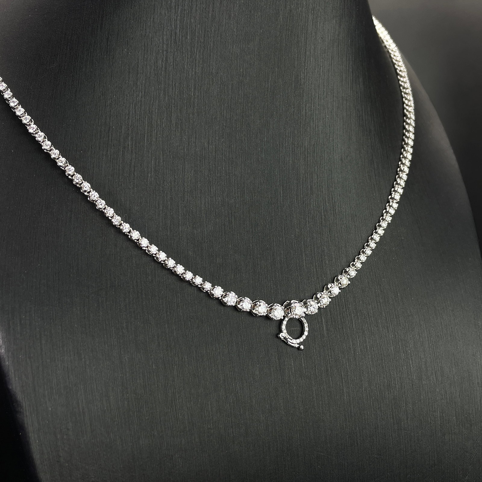 14k Gold 3.08 Ctw Natural H Diamond Necklace - 3