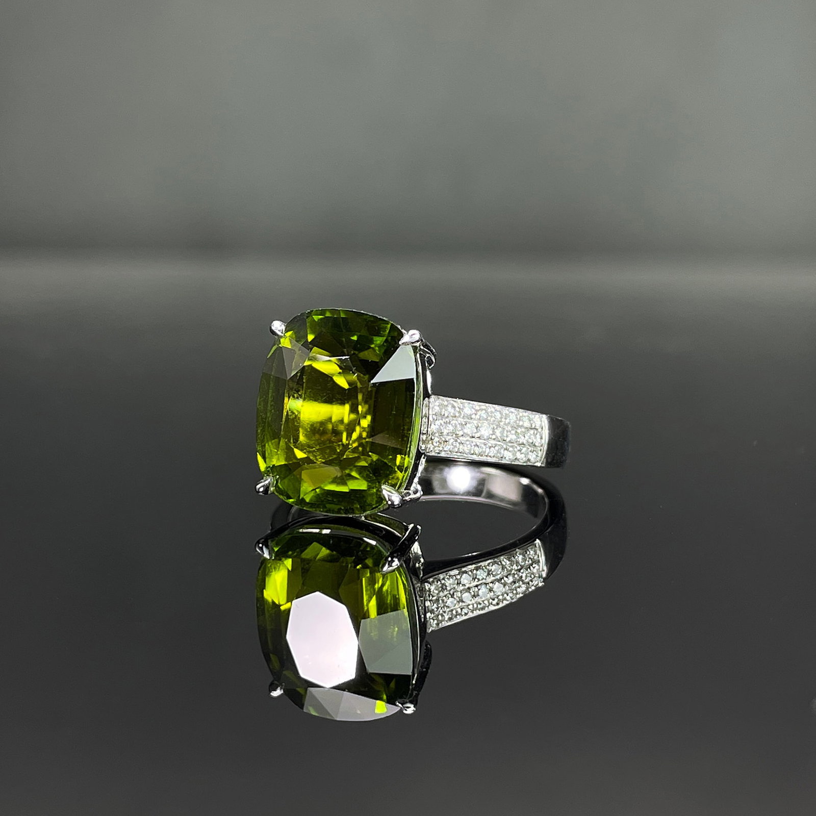 14k Gold 6.85 Ctw Natural Tourmaline & Diamond Ring - 2