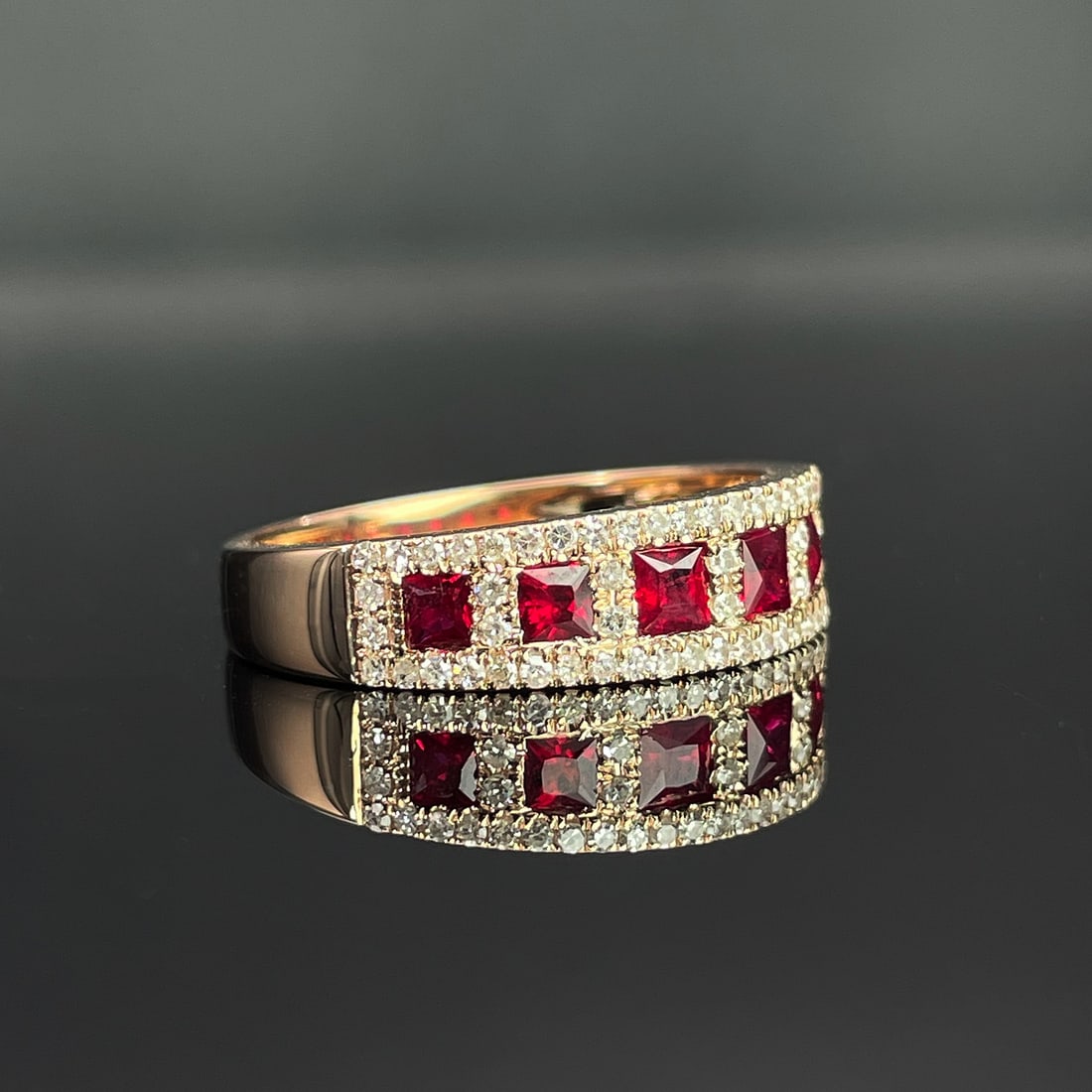 14k Gold 1.48 Ctw Natural Ruby & Diamond Ring - 3
