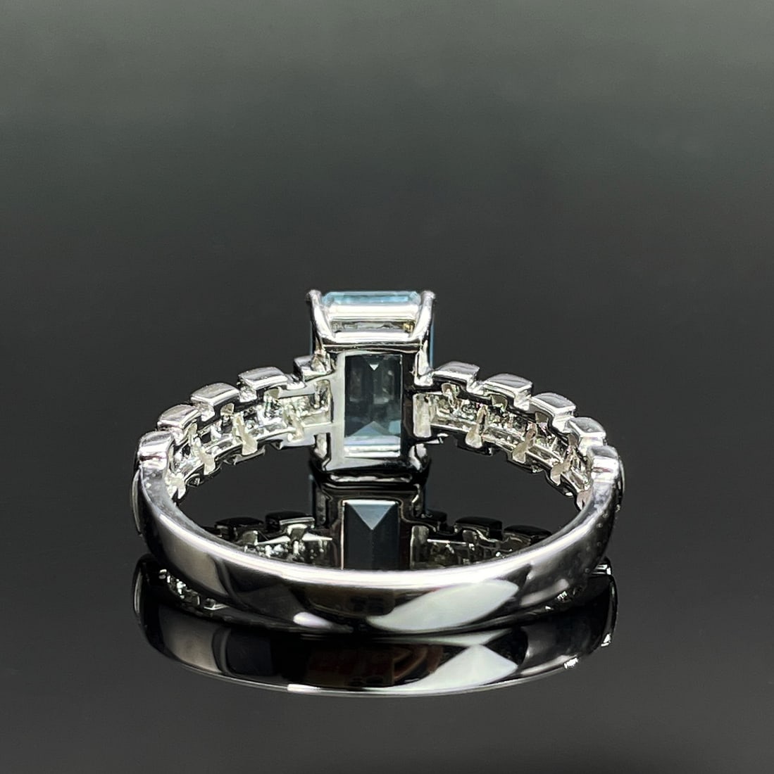 14k Gold 1.23 Ctw Natural Aquamarine & Diamond Ring - 3