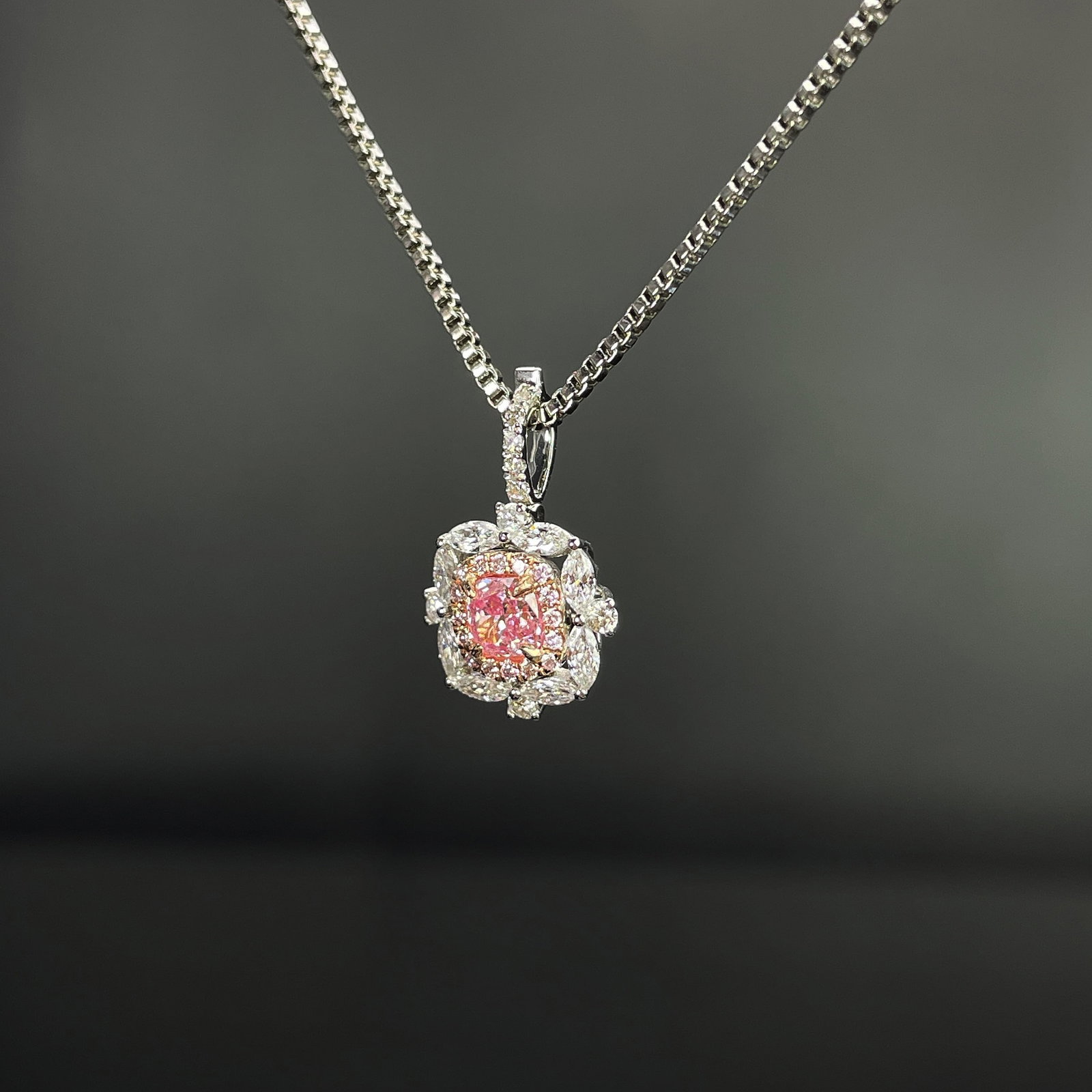 14k Gold 0.76 Ctw Natural Pink Diamond & Diamond Ring/pendant( Without Chain ) - 6