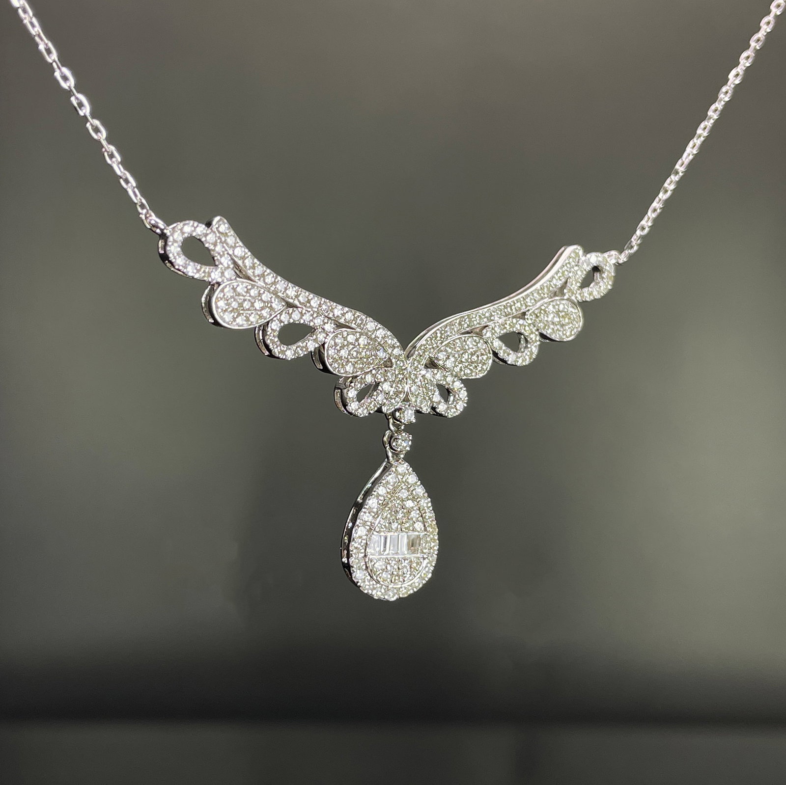 14k Gold 1.02 Ct Natural H Diamond Necklace - 2