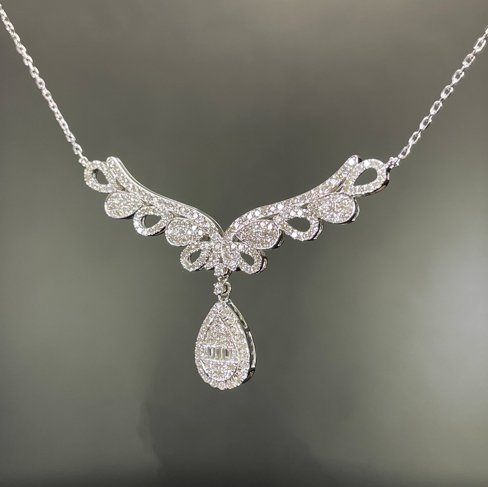 14k Gold 1.02 Ct Natural H Diamond Necklace - 3