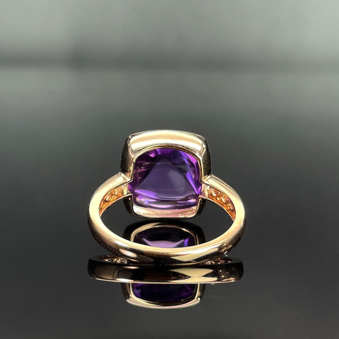14k Gold 10.1 Ct Natural Amethyst Ring - 2