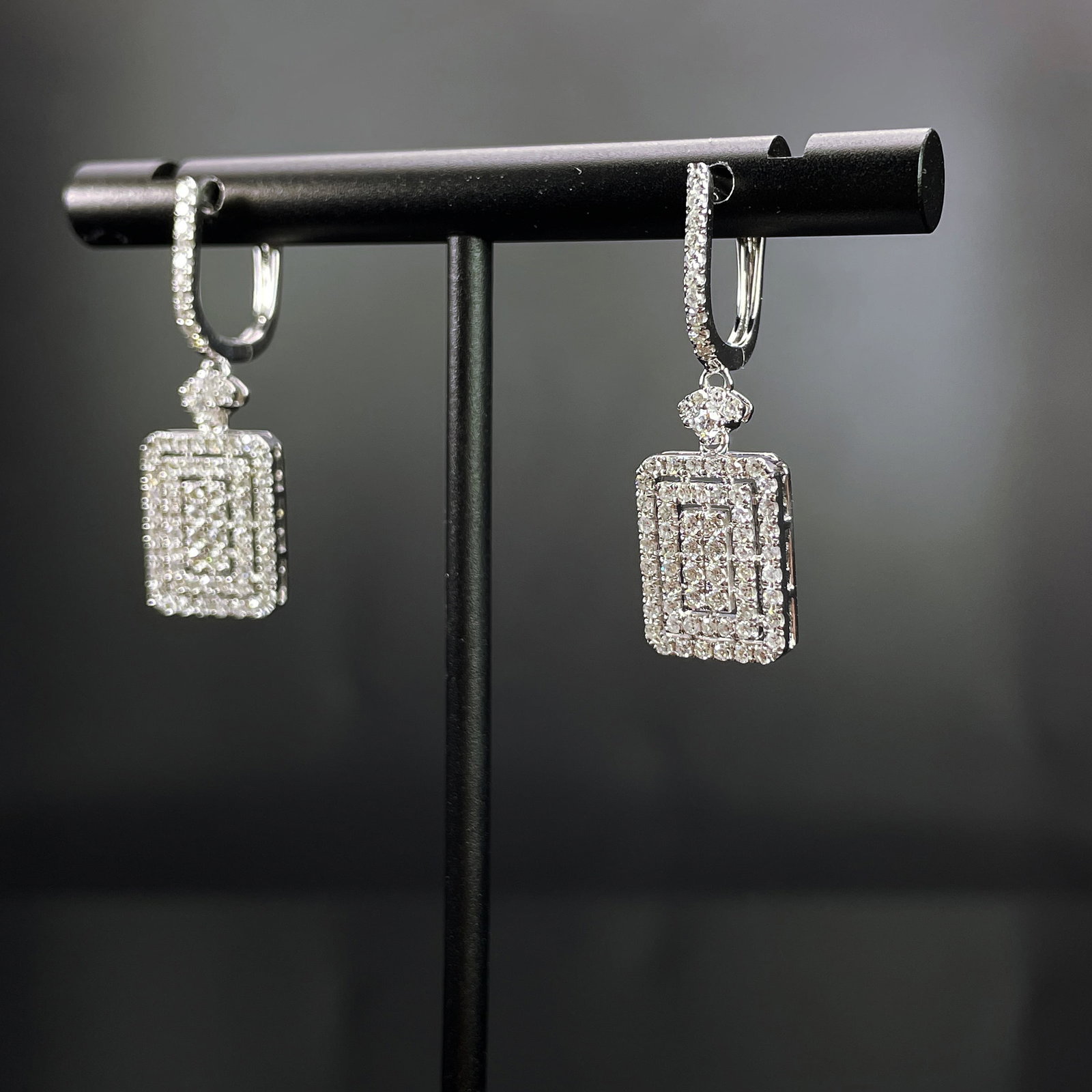 14k Gold 0.82 Ct Natural H Diamond Earrings - 2