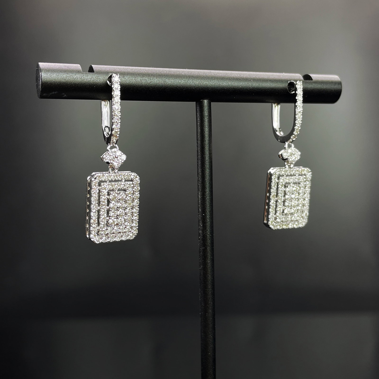14k Gold 0.82 Ct Natural H Diamond Earrings - 3