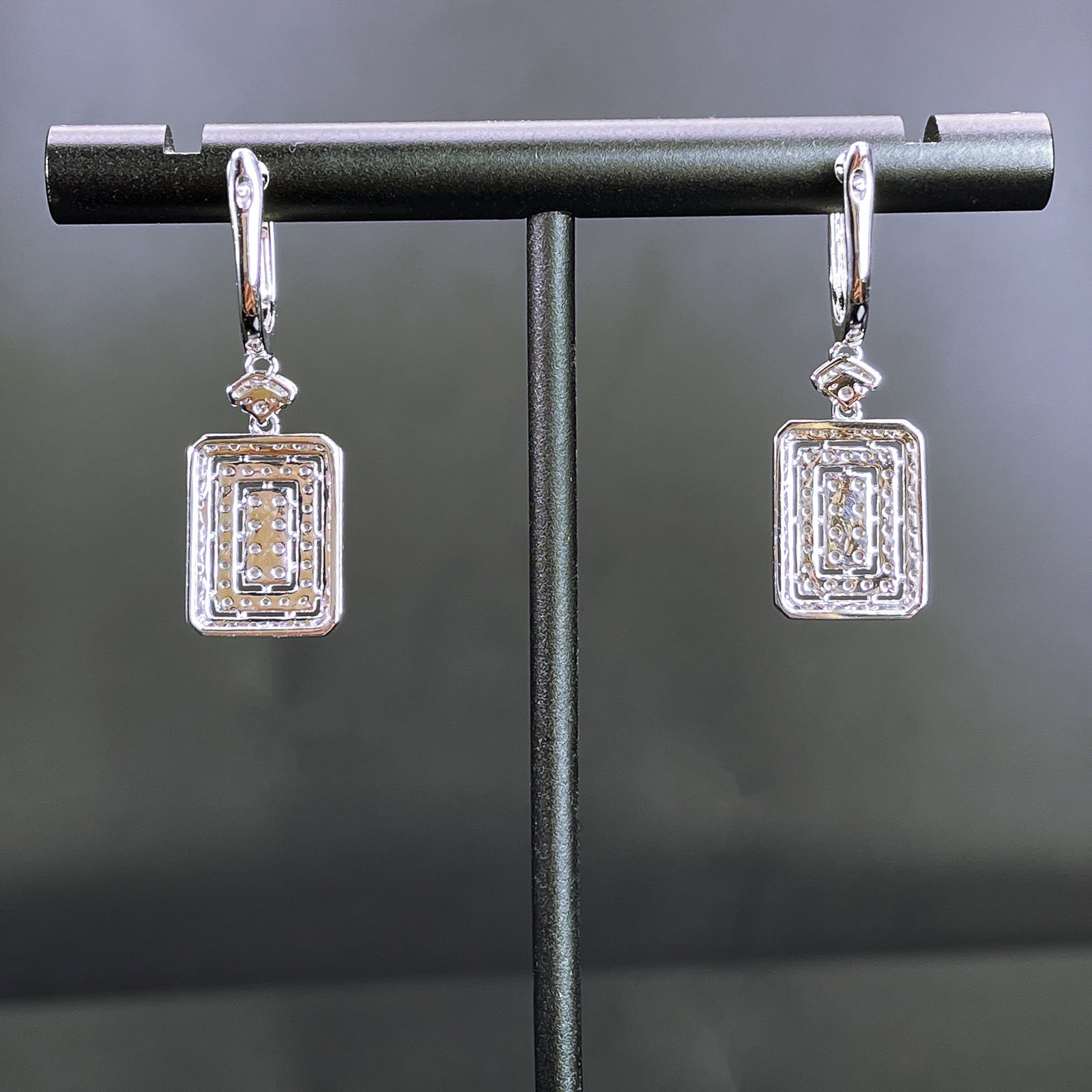 14k Gold 0.82 Ct Natural H Diamond Earrings - 4