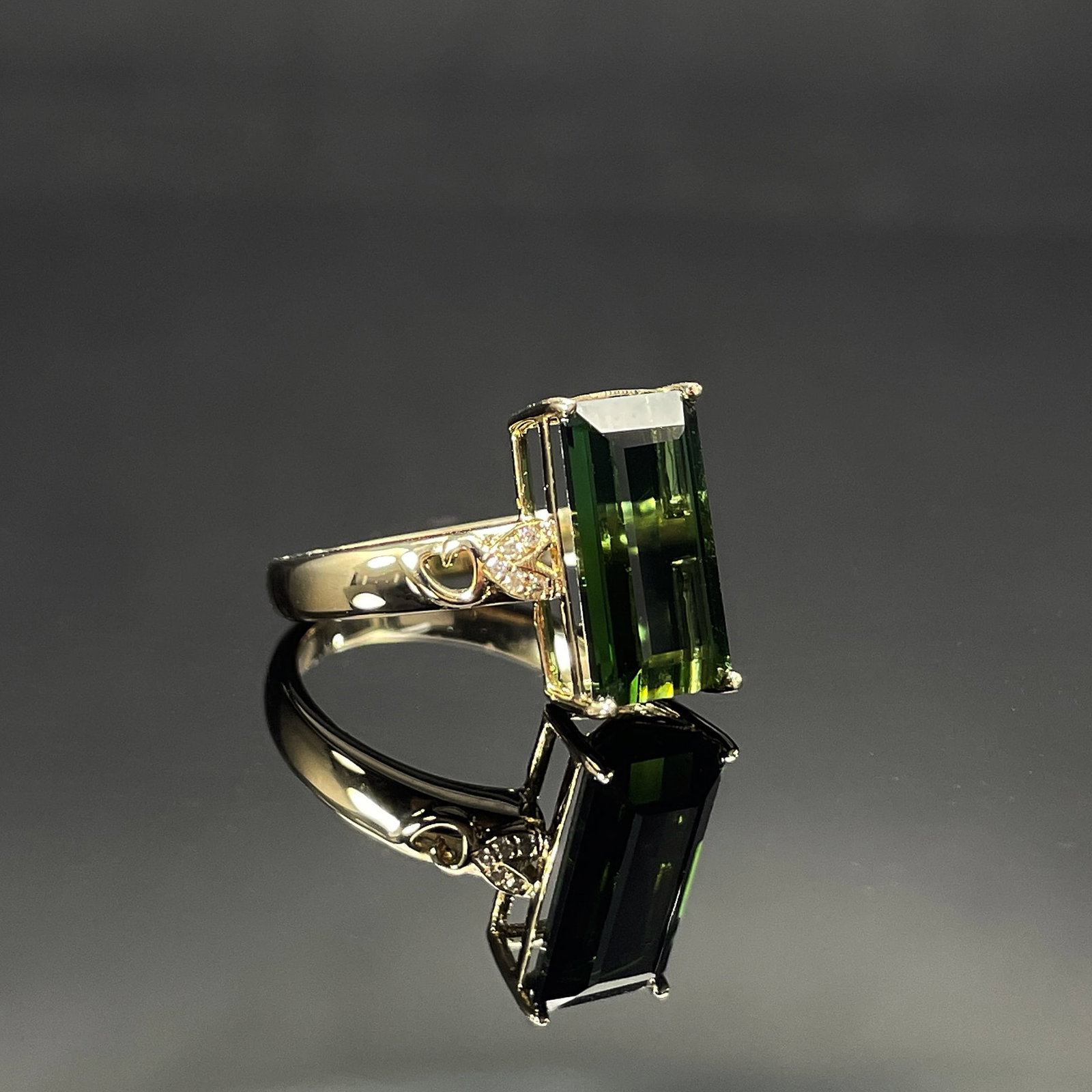 14k Gold 3.28 Ctw Natural Tourmaline & Diamond Ring - 3