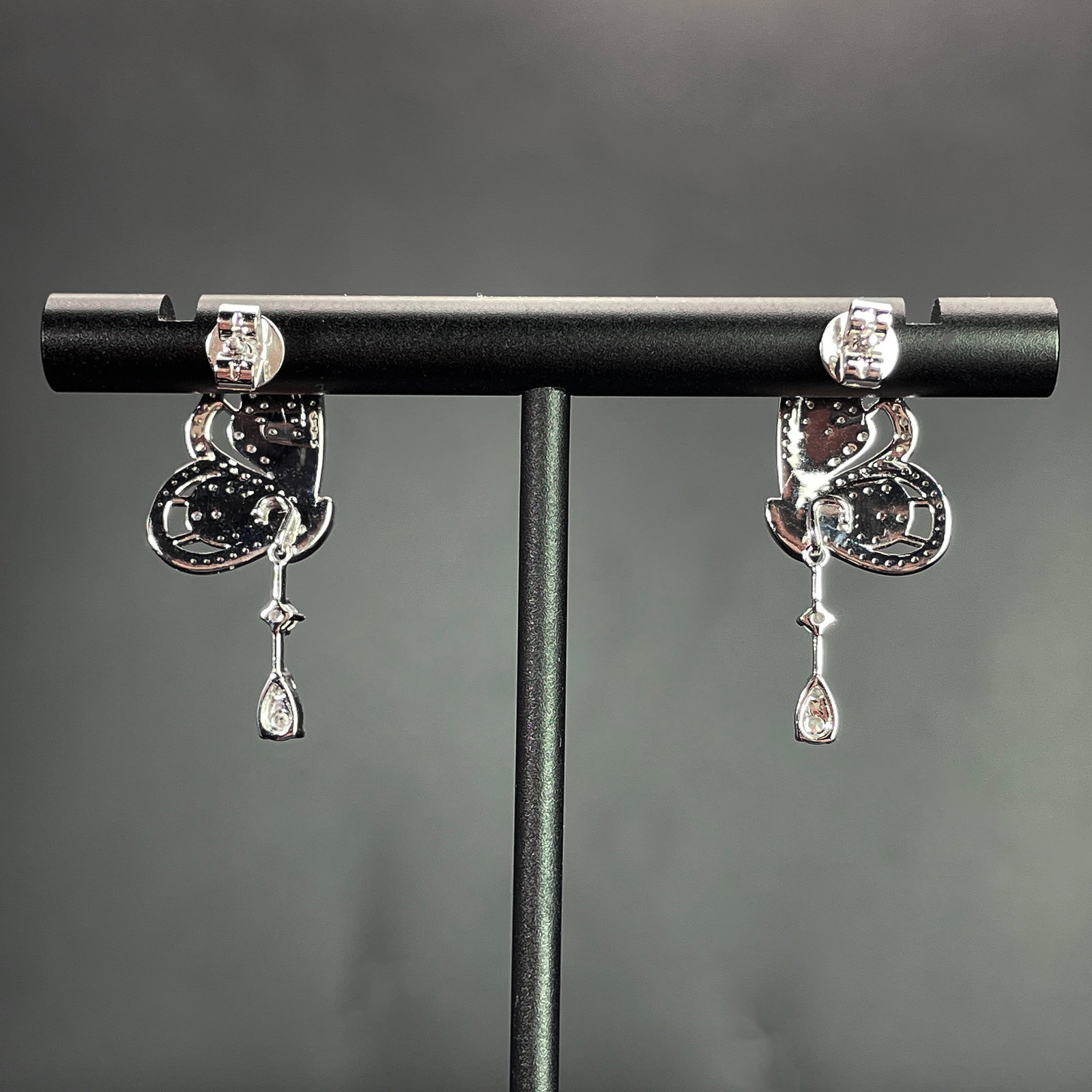14k Gold 0.58 Ct Natural H Diamond & Butterfly Earrings - 4