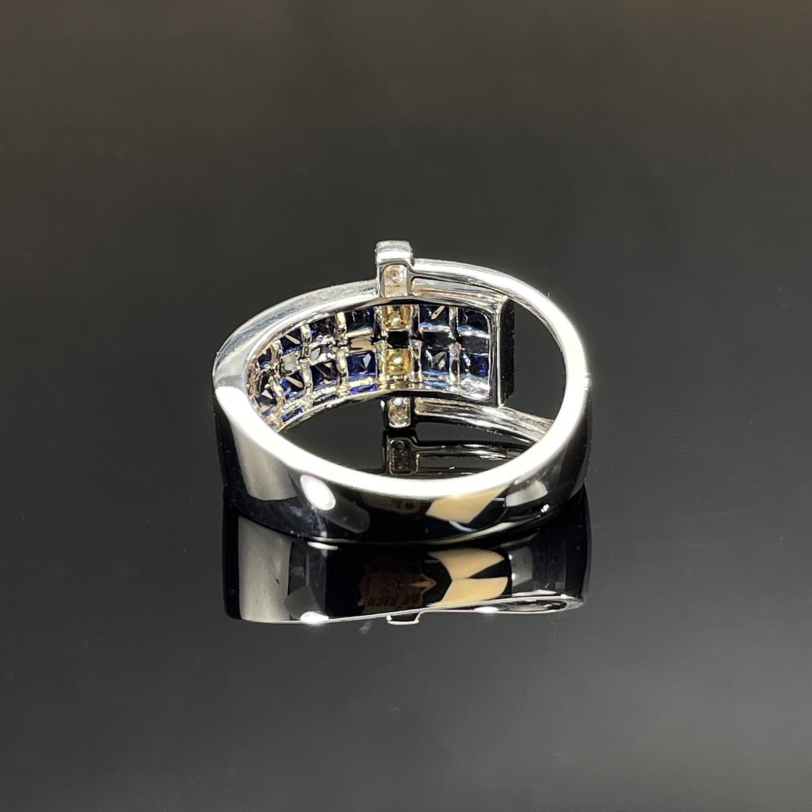 14k Gold 2.02 Ctw Vivid Blue Natural Sapphire & Diamond Ring - 4