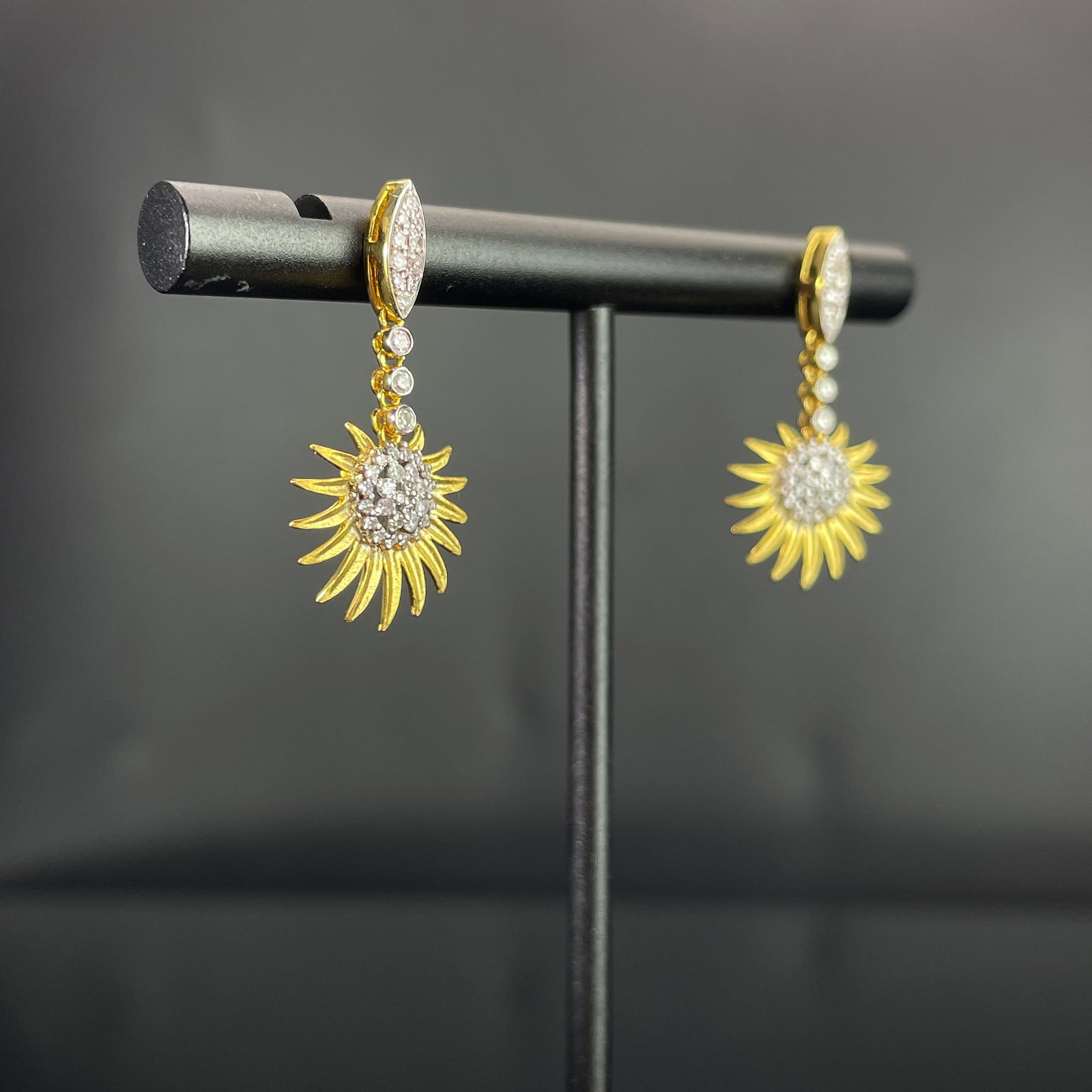 14k Gold 0.46 Ct Natural H Diamond Earrings - 2