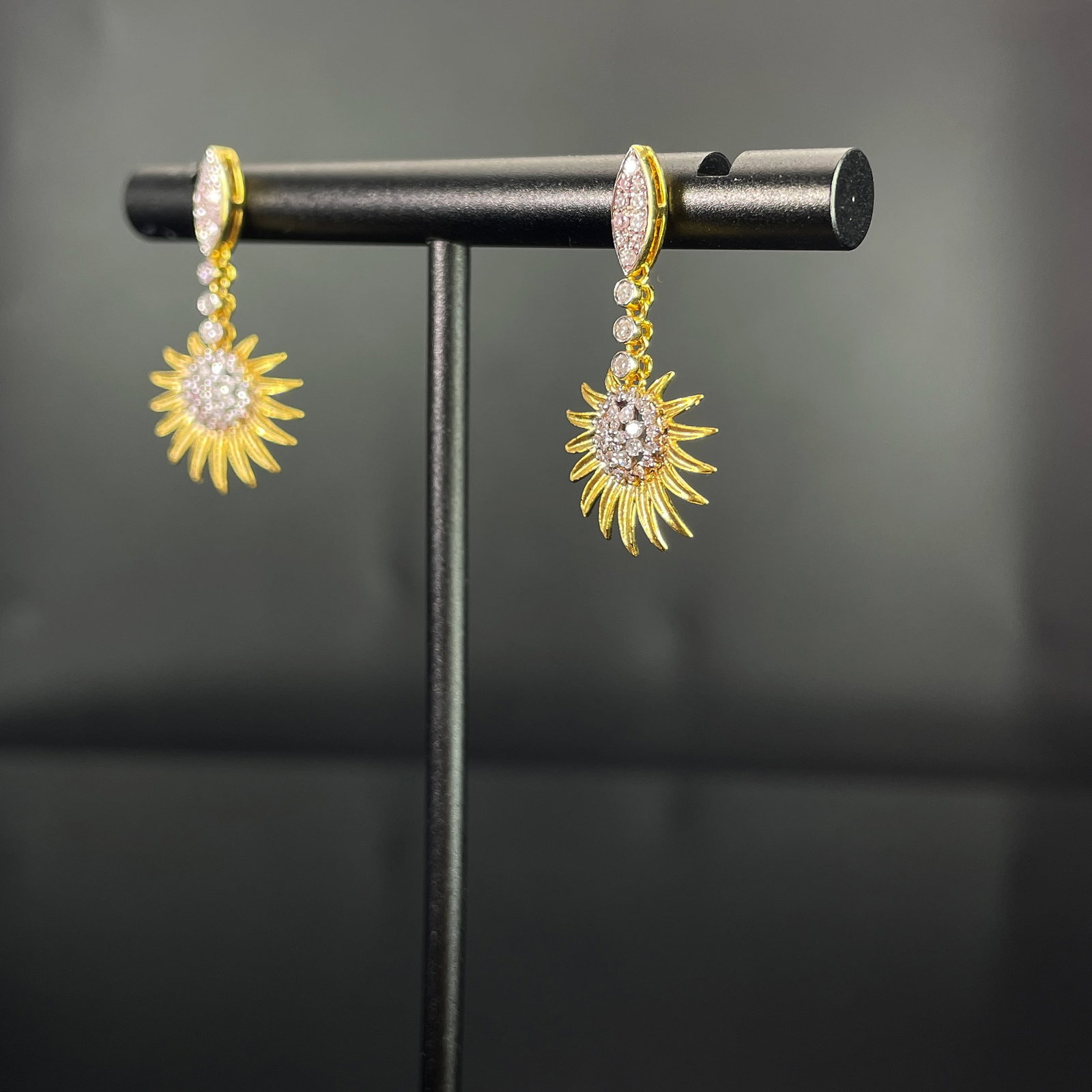 14k Gold 0.46 Ct Natural H Diamond Earrings - 3