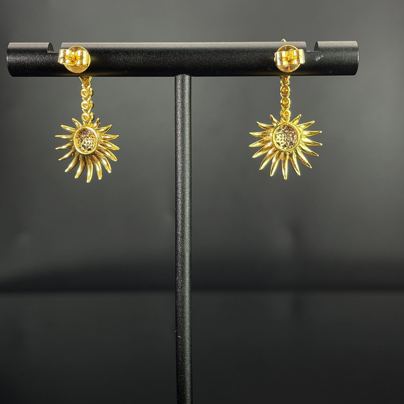 14k Gold 0.46 Ct Natural H Diamond Earrings - 4