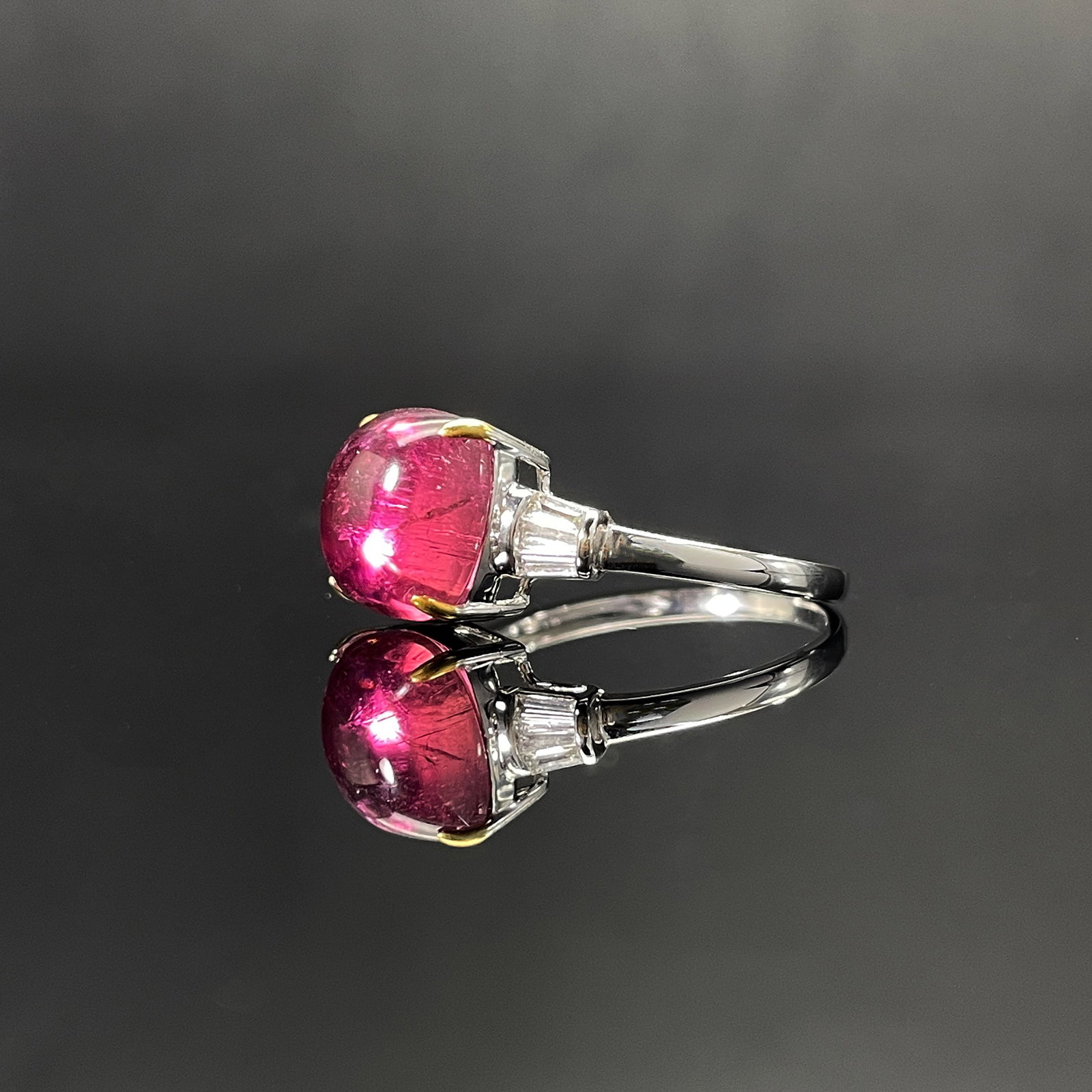 14k Gold 4.82 Ct Natural Tourmaline & Diamond Ring - 2