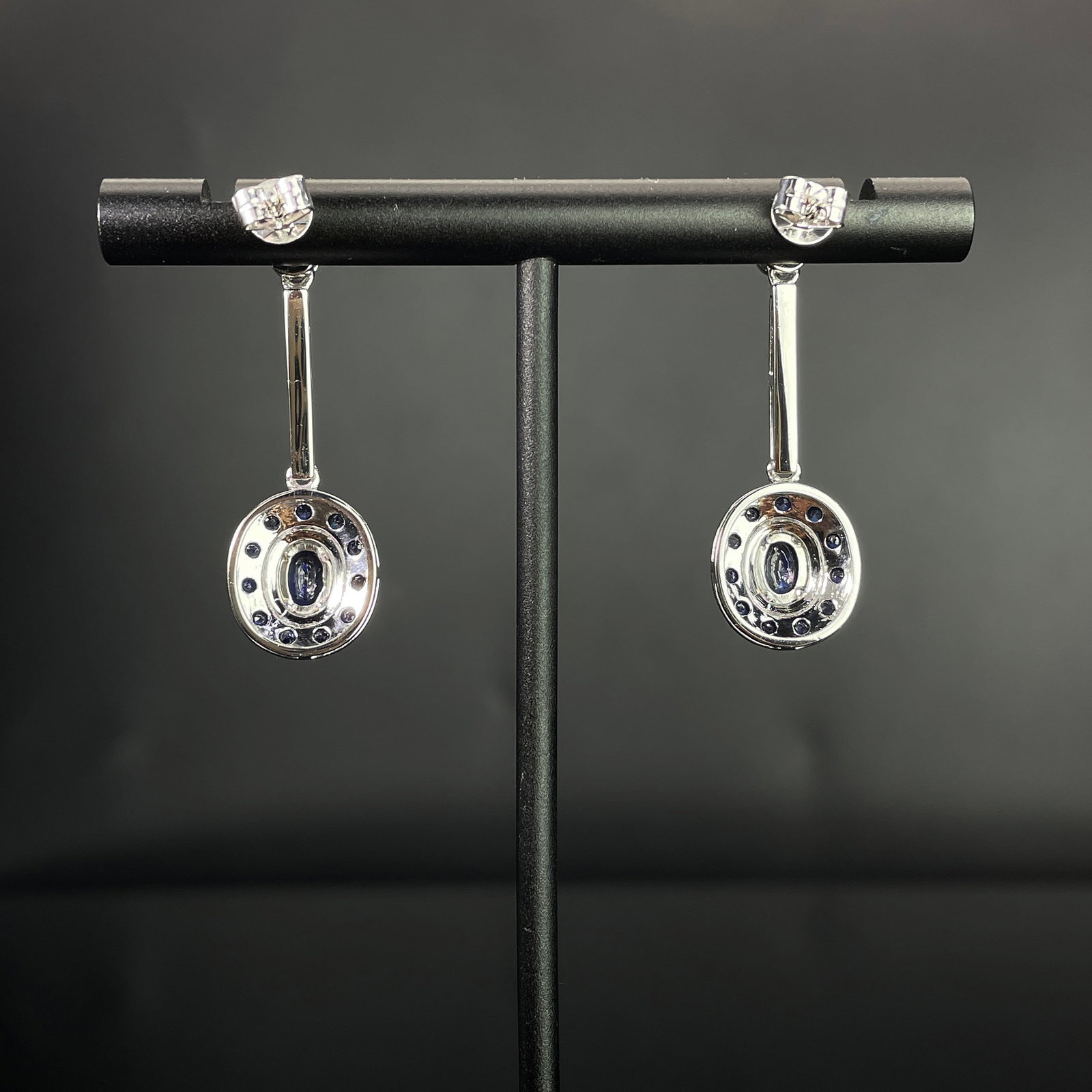 14k Gold 2.68 Ctw Natural Sapphire & Diamond Earrings - 4