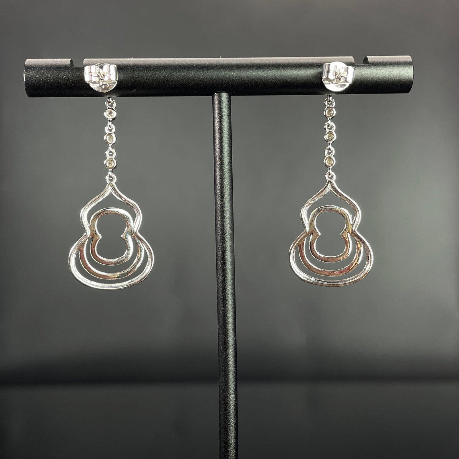 14k Gold 0.62 Ct Natural H Diamond Earrings - 4