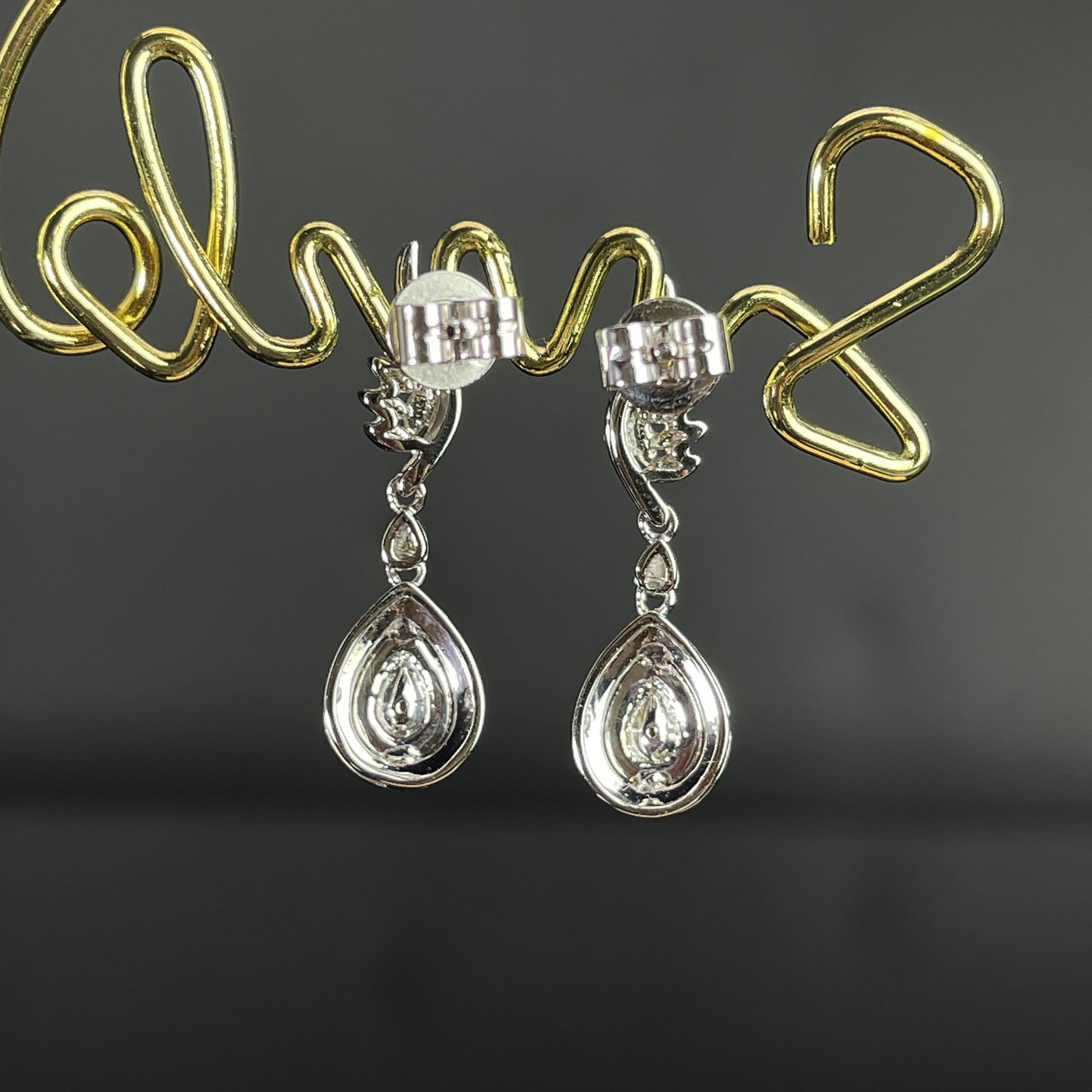 14k Gold 0.62 Ctw Natural Yellow Diamond & Diamond Earrings - 4