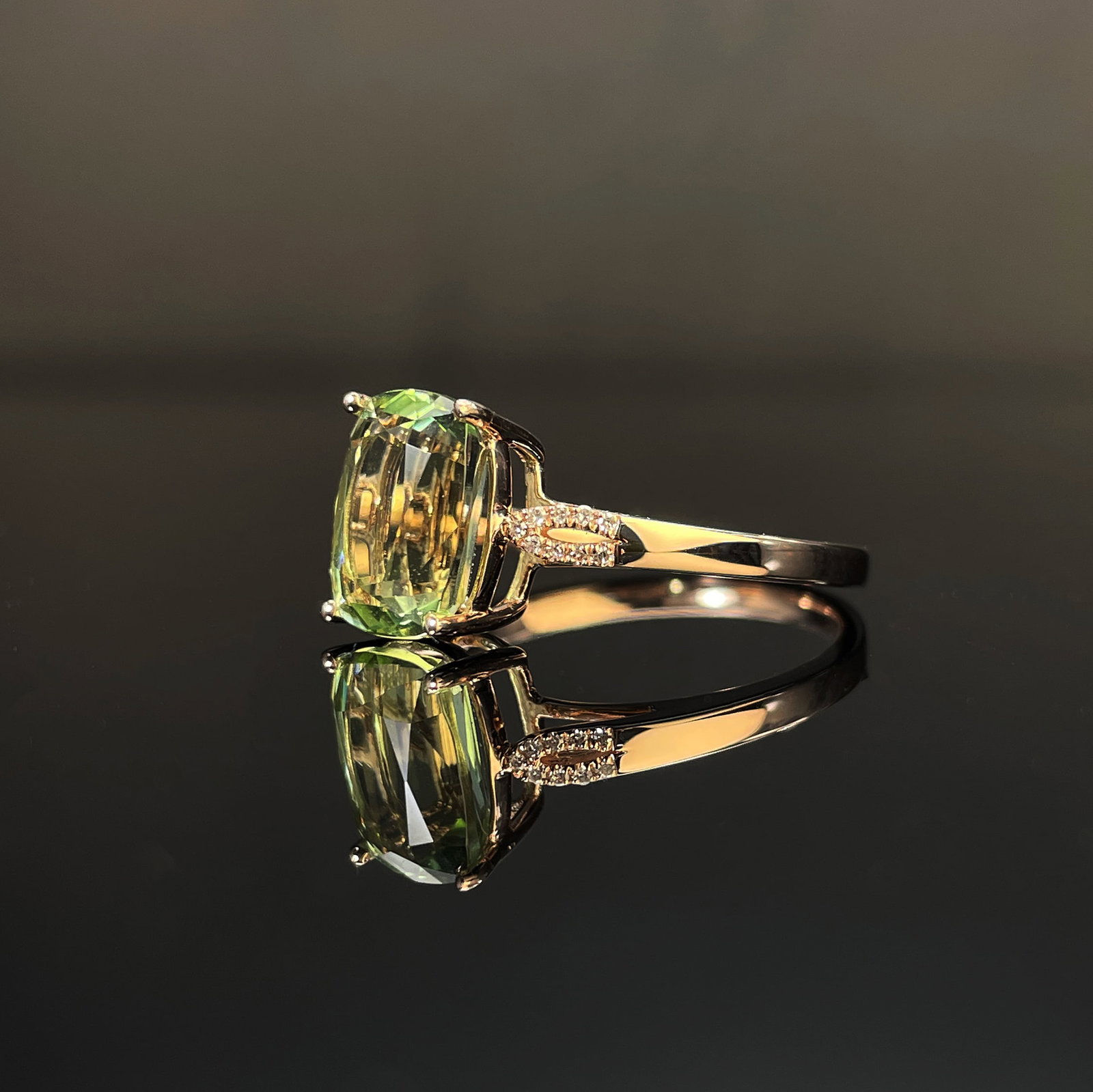 14k Gold 2.48 Ctw Natural Tourmaline & Diamond Ring - 2