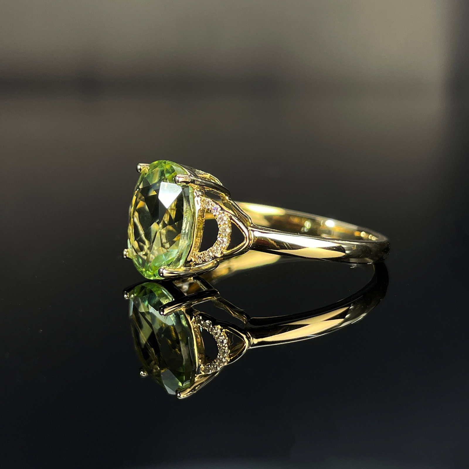 14k Gold 4.10 Ctw Natural Tourmaline & Diamond Ring - 2