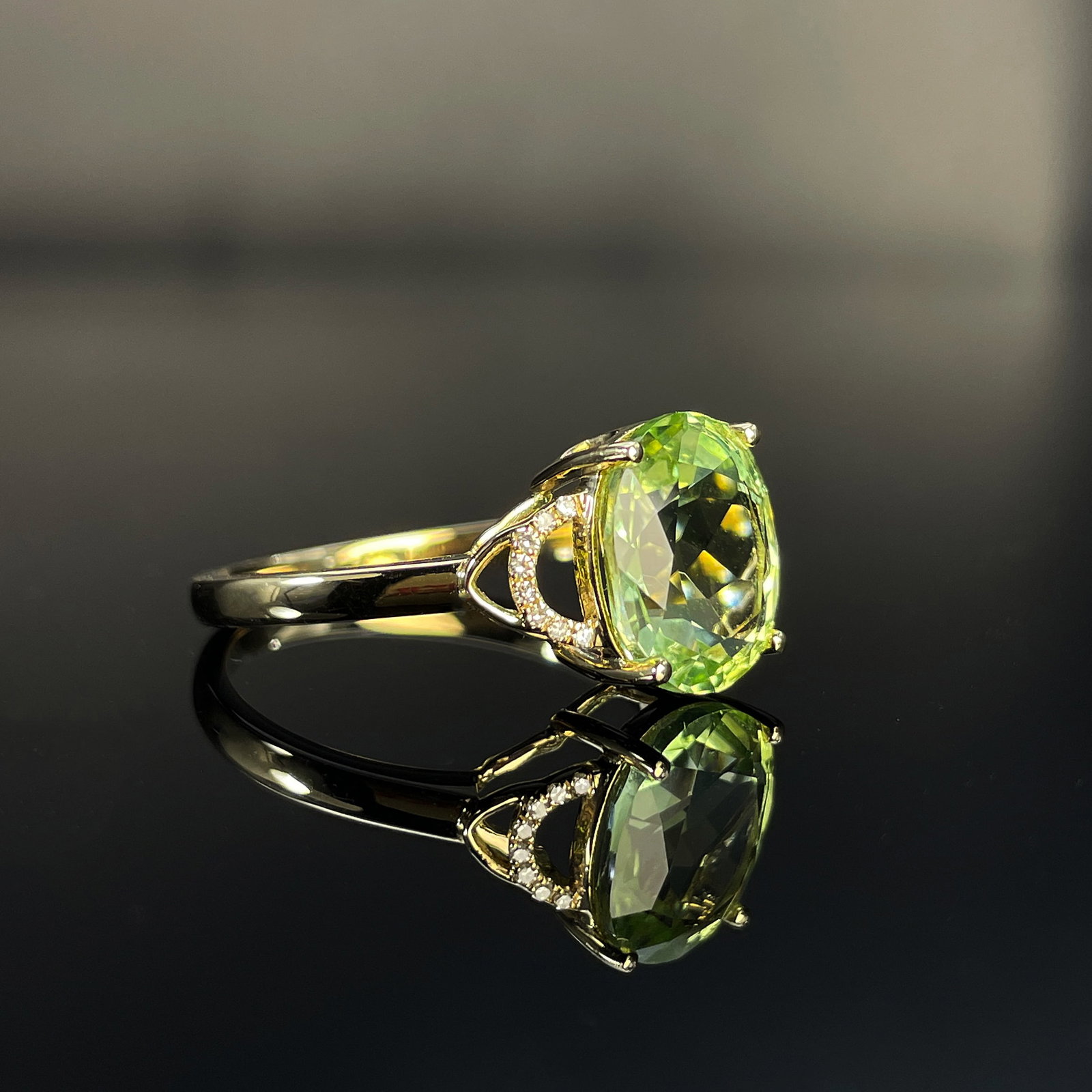 14k Gold 4.10 Ctw Natural Tourmaline & Diamond Ring - 3