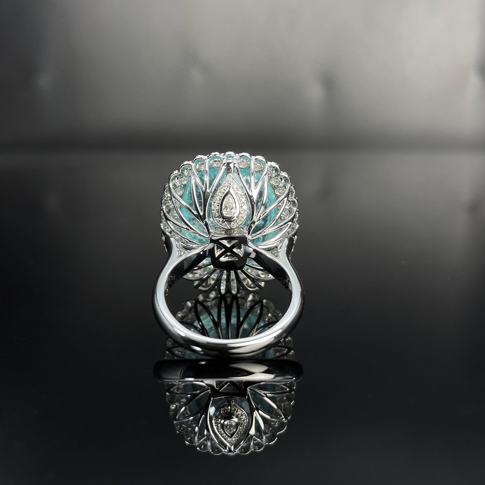 14k Gold 25.9 Ct Natural Paraiba Tourmaline & Diamond Ring/pendant( Without Chain ) - 4