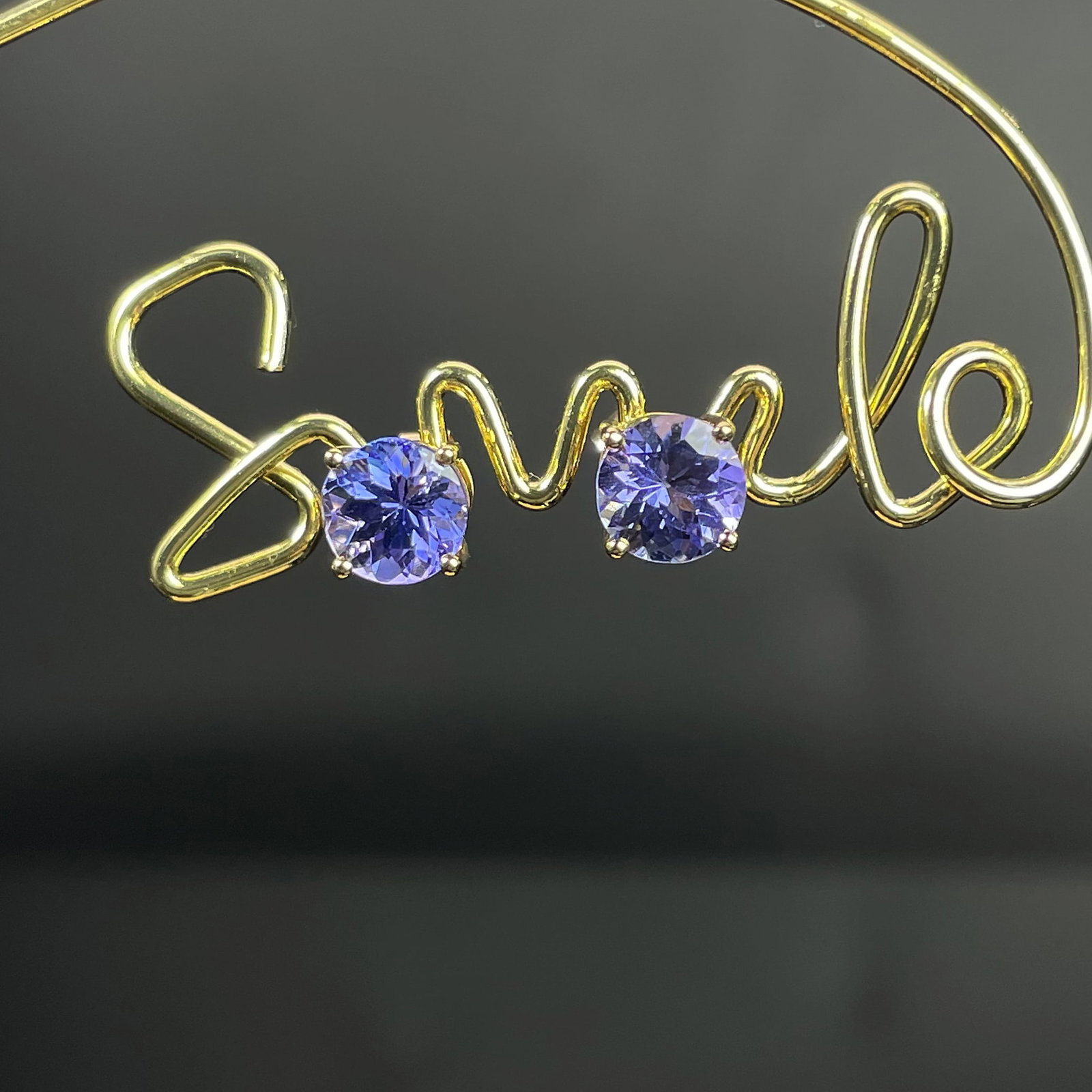 14k Gold 1.52 Ct Natural Tanzanite Earrings - 7