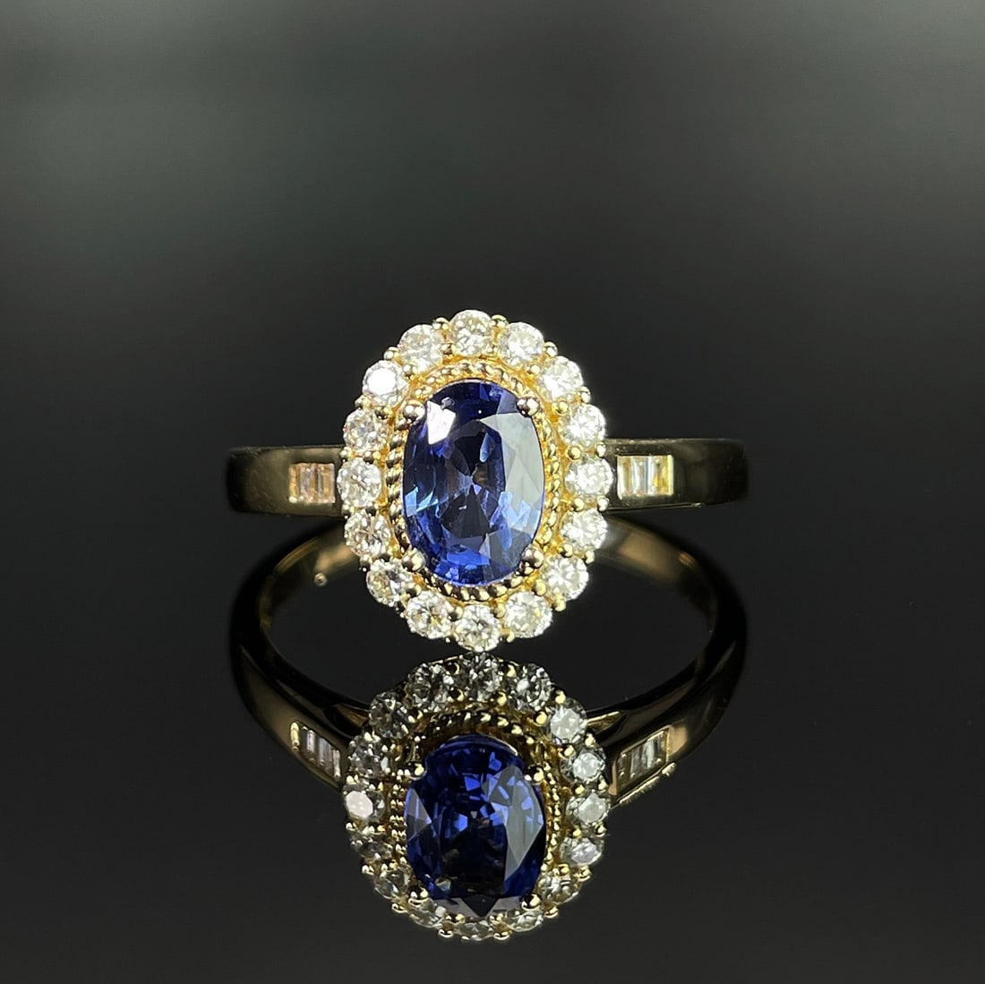 14k Gold 1.59 Ctw Natural Sapphire & Diamond Ring (1 of 5)