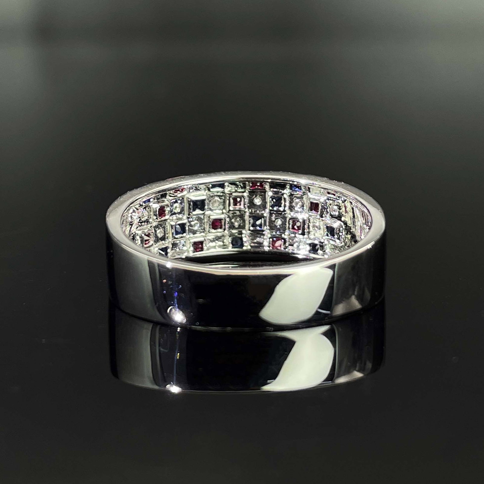 14k Gold 2.13 Ctw Natural Ruby & Sapphire & Diamond Ring - 4