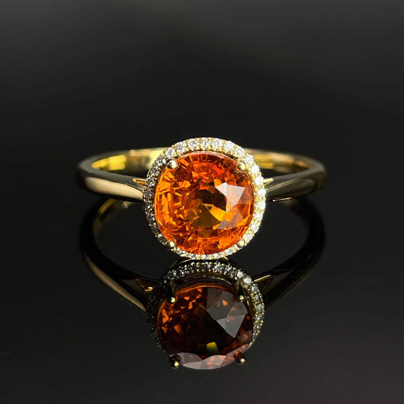 14k Gold 2.08 Ctw Natural Spessartine & Diamond Ring (1 of 5)