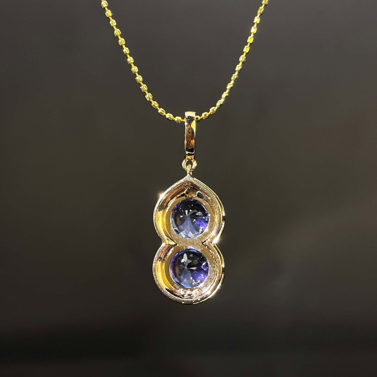 14k Gold 2.19 Ctw Natural Tanzanite & Diamond Pendant( Without Chain ) - 4
