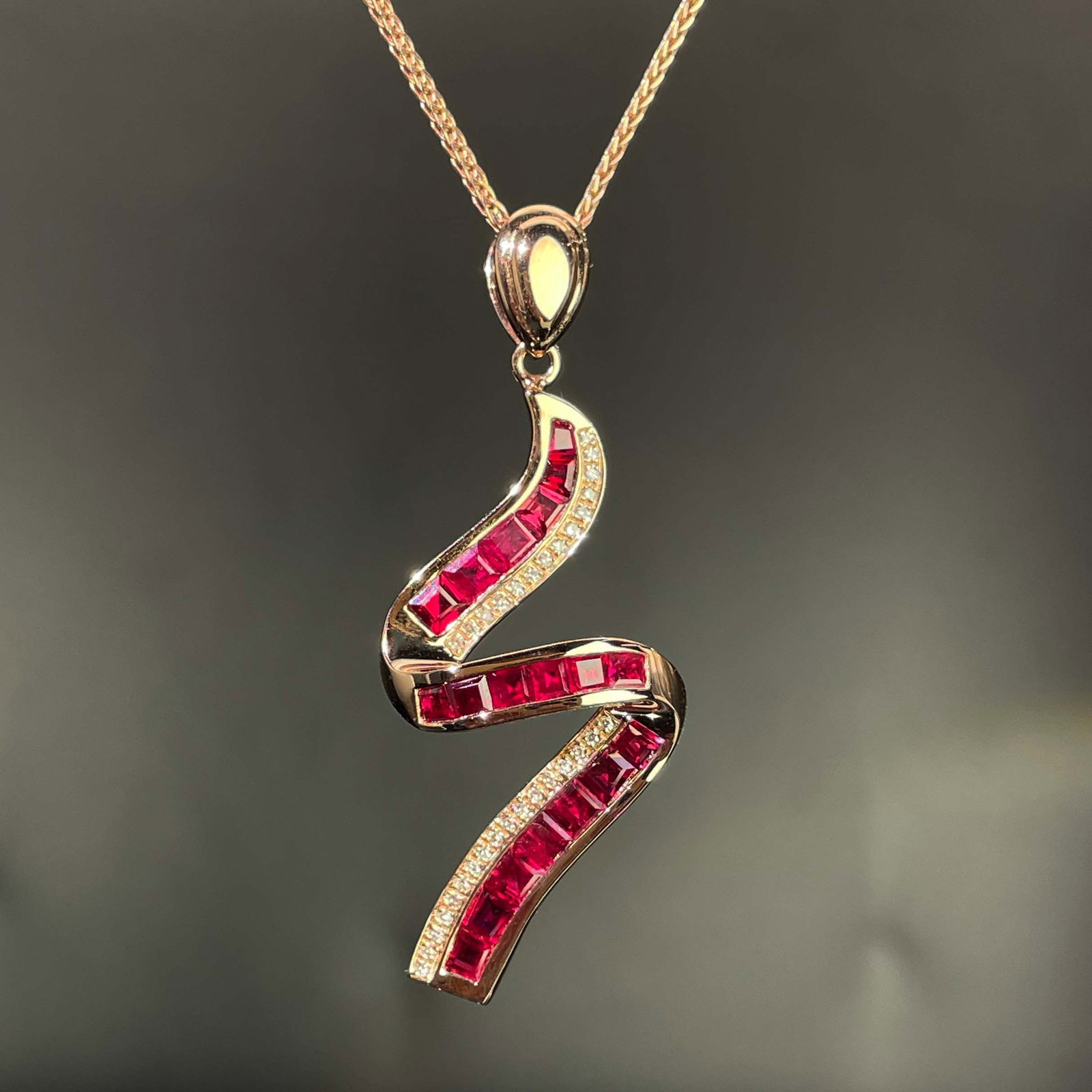 14k Gold 2.39 Ctw Natural Ruby & Diamond Pendant( Without Chain ): Ref:231168250 // gold content:14k gold // main gemstone:ruby // shape:square // carat weight:2. 3ct // color:red // treatment:natural // // adjacent gemstone 2 : diamond // shape:round // carat