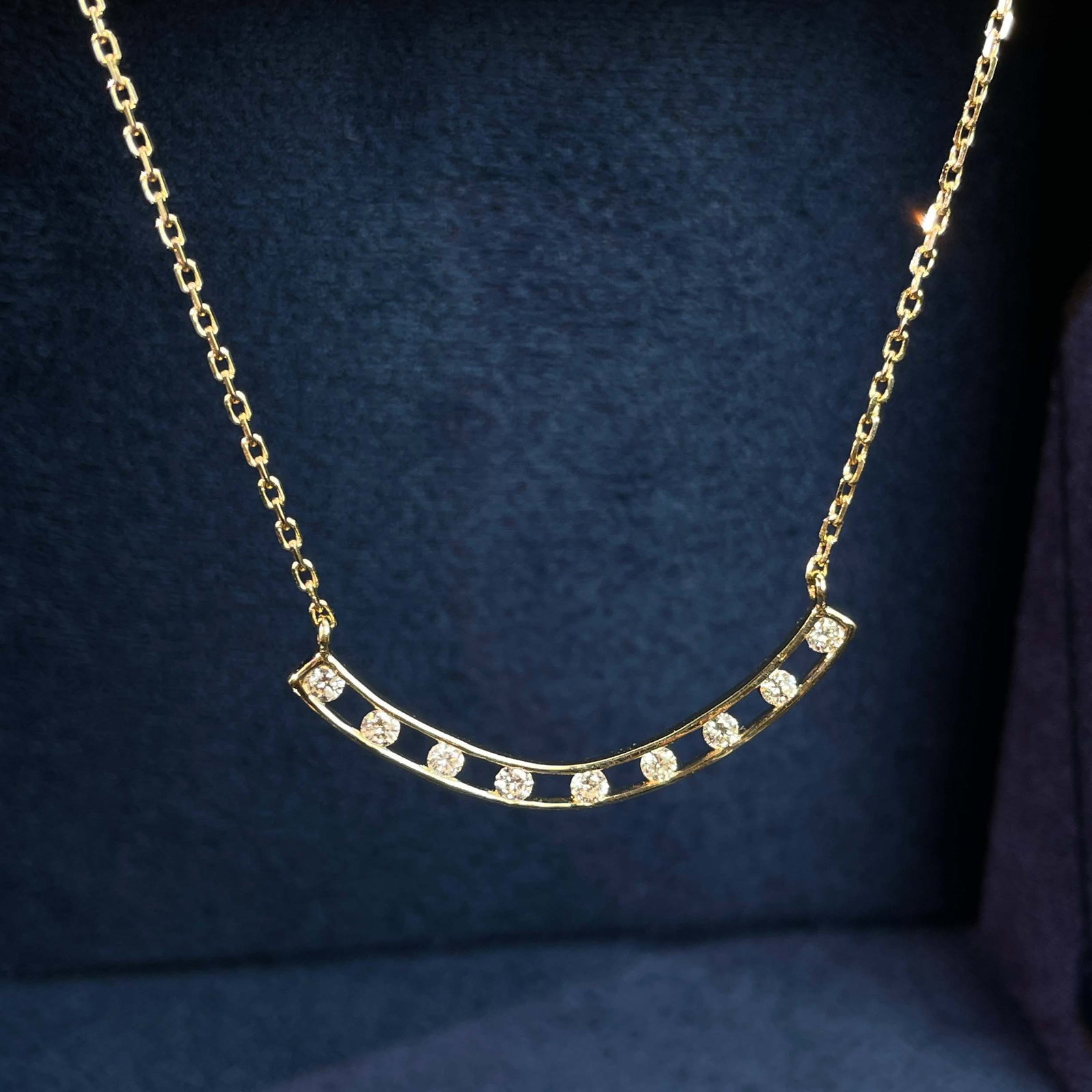 14k Gold 0.21 Ct Natural H Diamond Necklace - 2