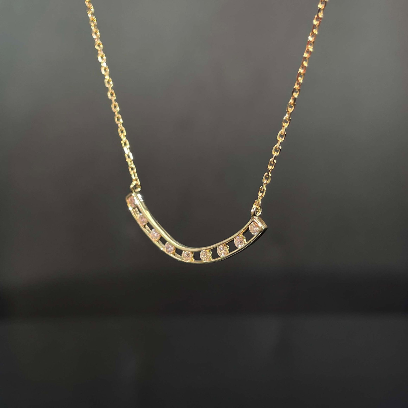 14k Gold 0.21 Ct Natural H Diamond Necklace - 4