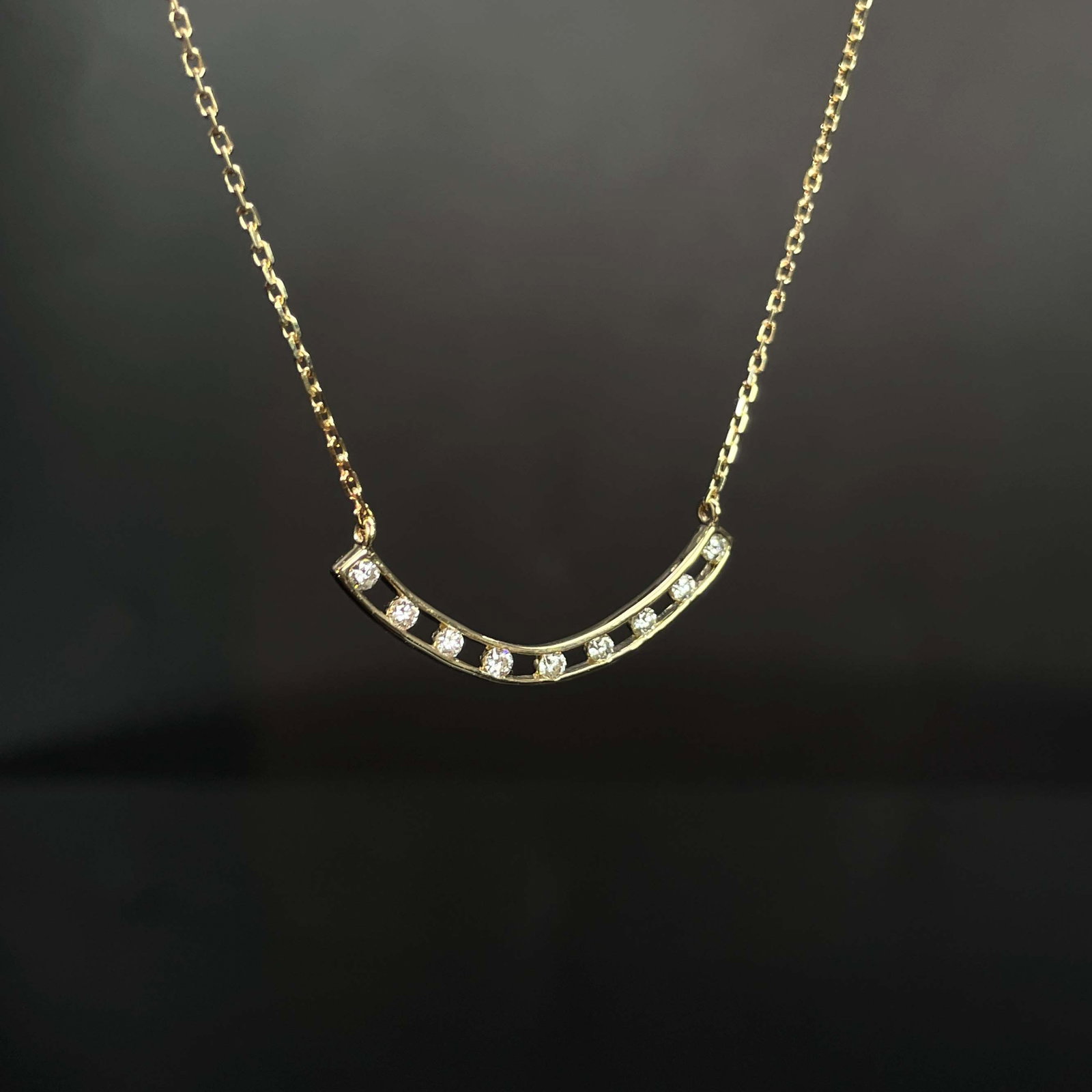 14k Gold 0.21 Ct Natural H Diamond Necklace - 5
