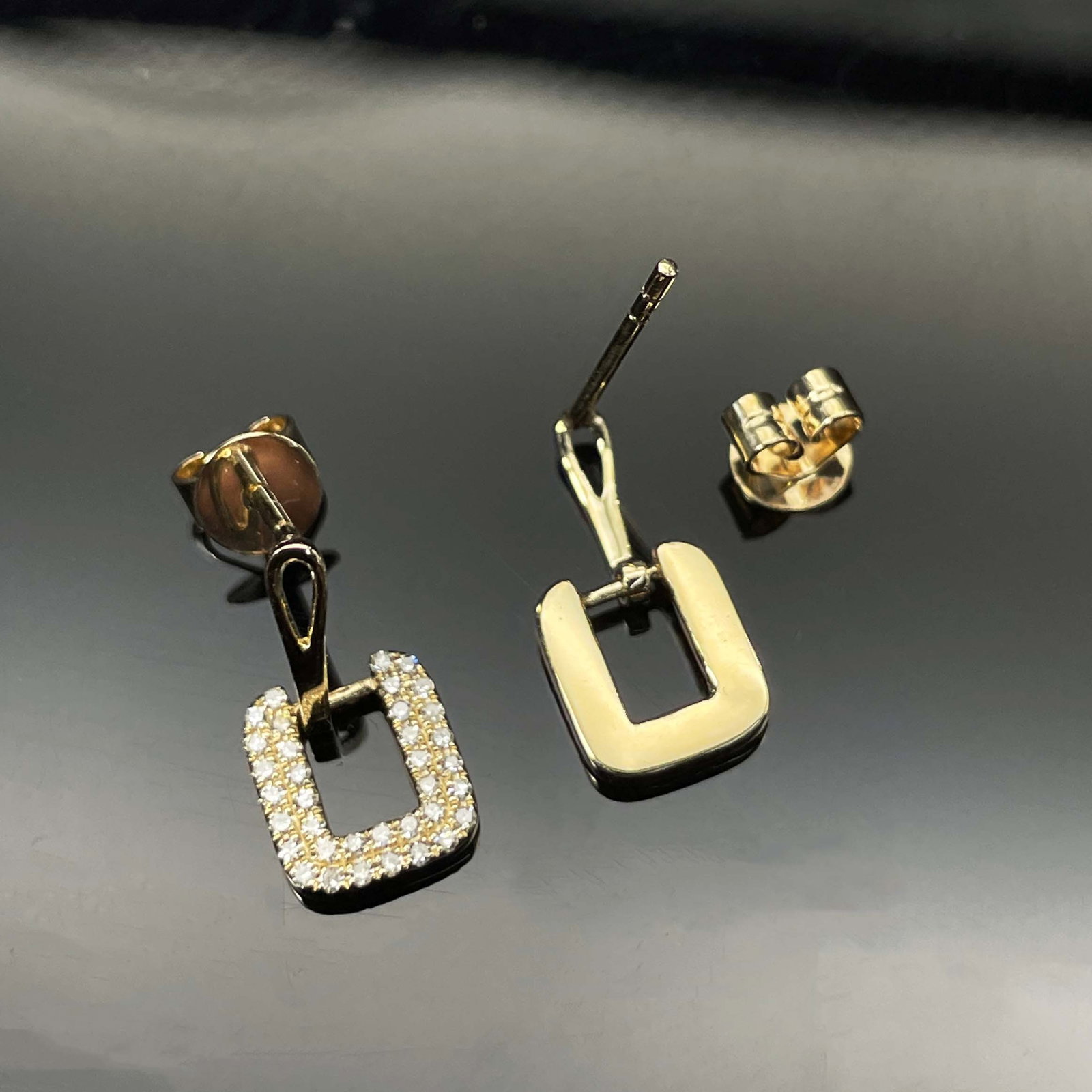 14k Gold 0.24 Ct Natural H Diamond Earrings - 2