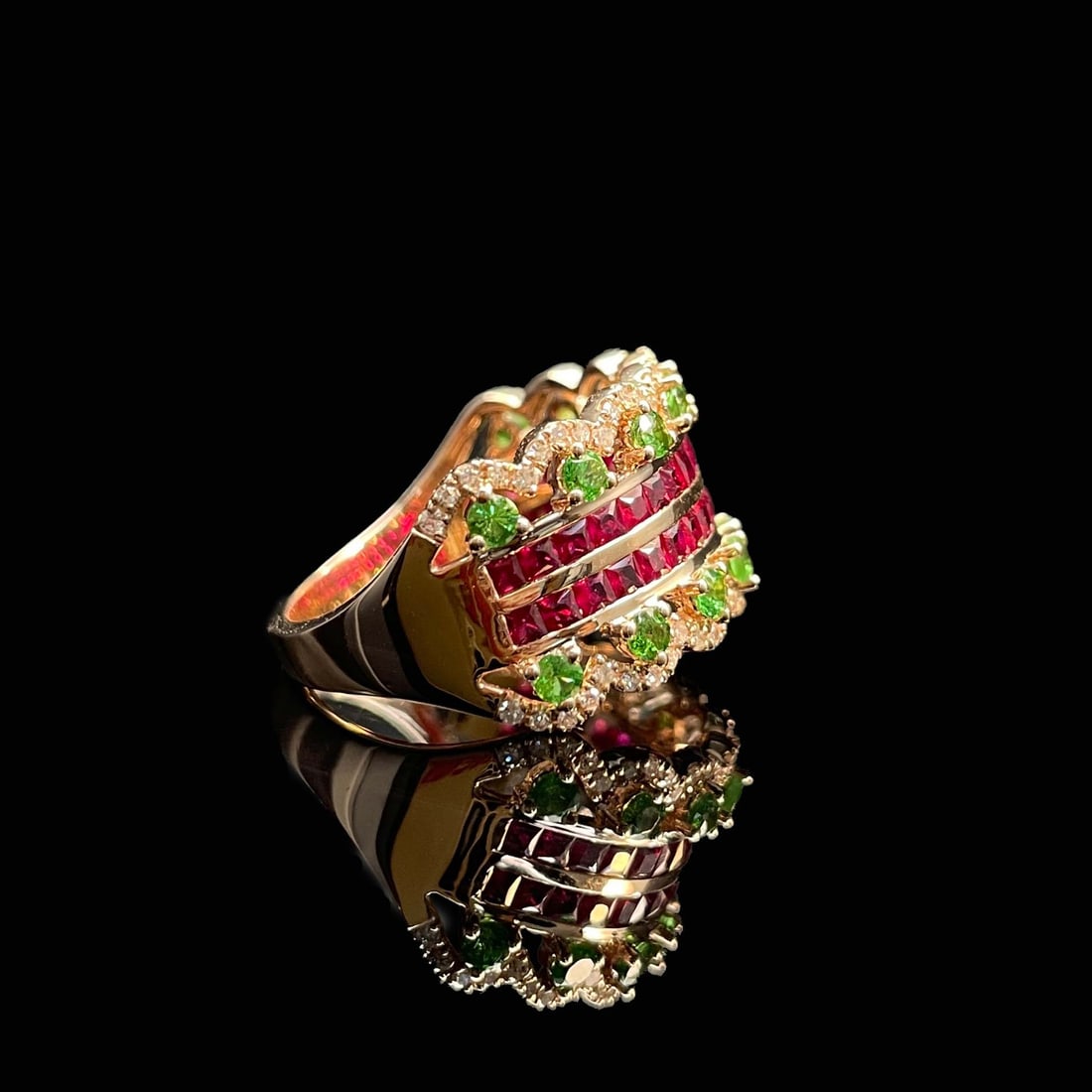 14k Gold 0.89 Ctw Natural Ruby & Diamond Ring - 3