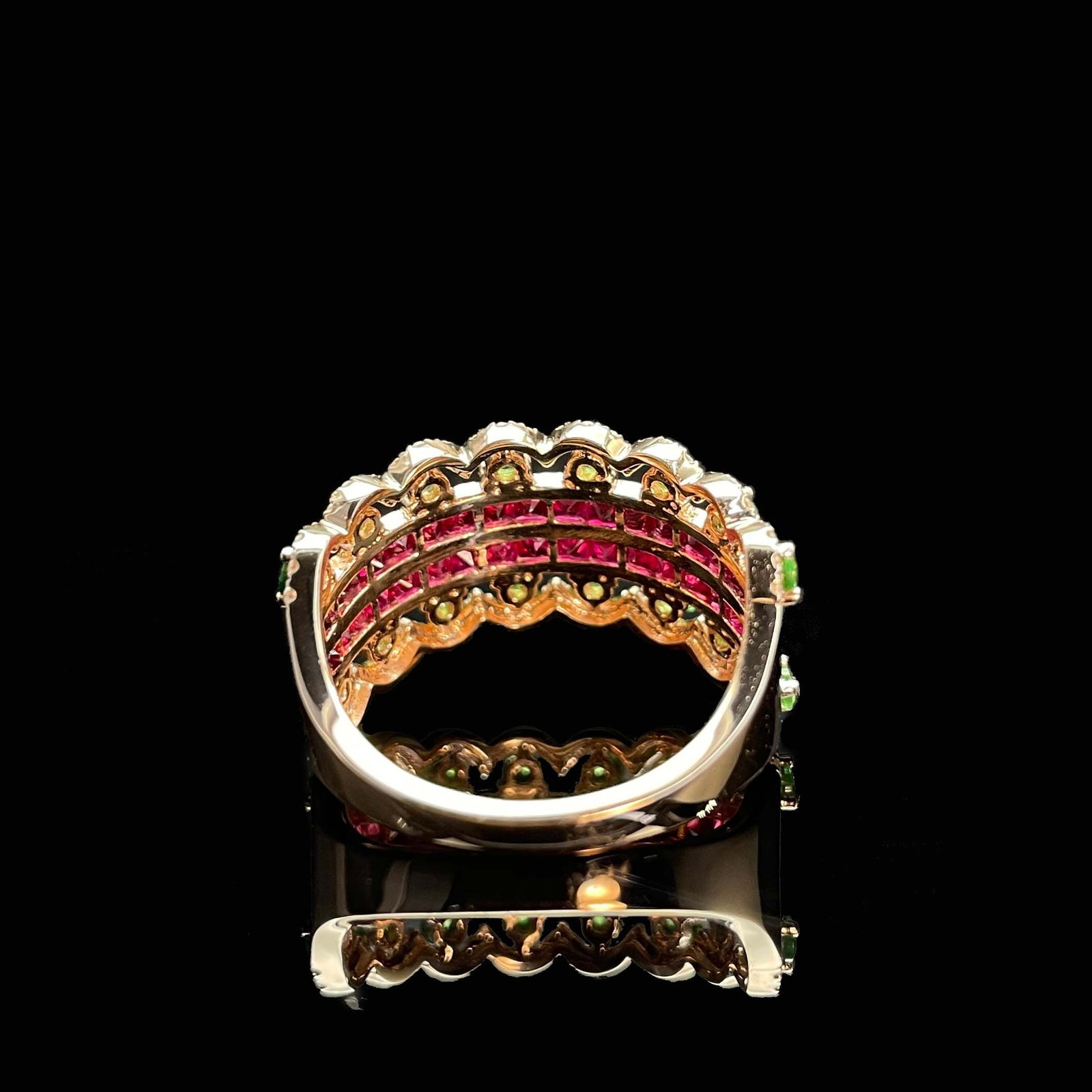 14k Gold 0.89 Ctw Natural Ruby & Diamond Ring - 4